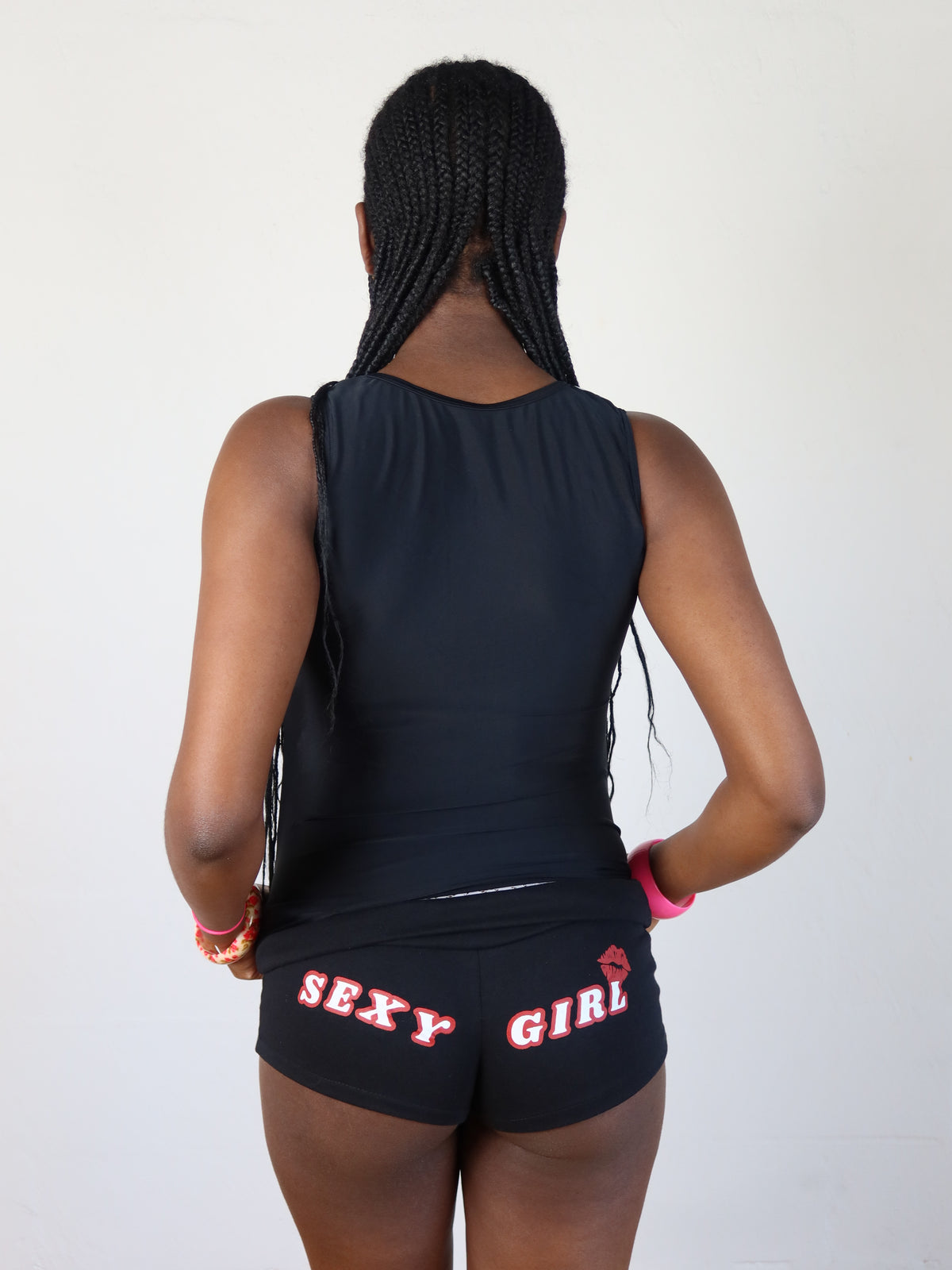 Black White Floral Sporty Tank S/M