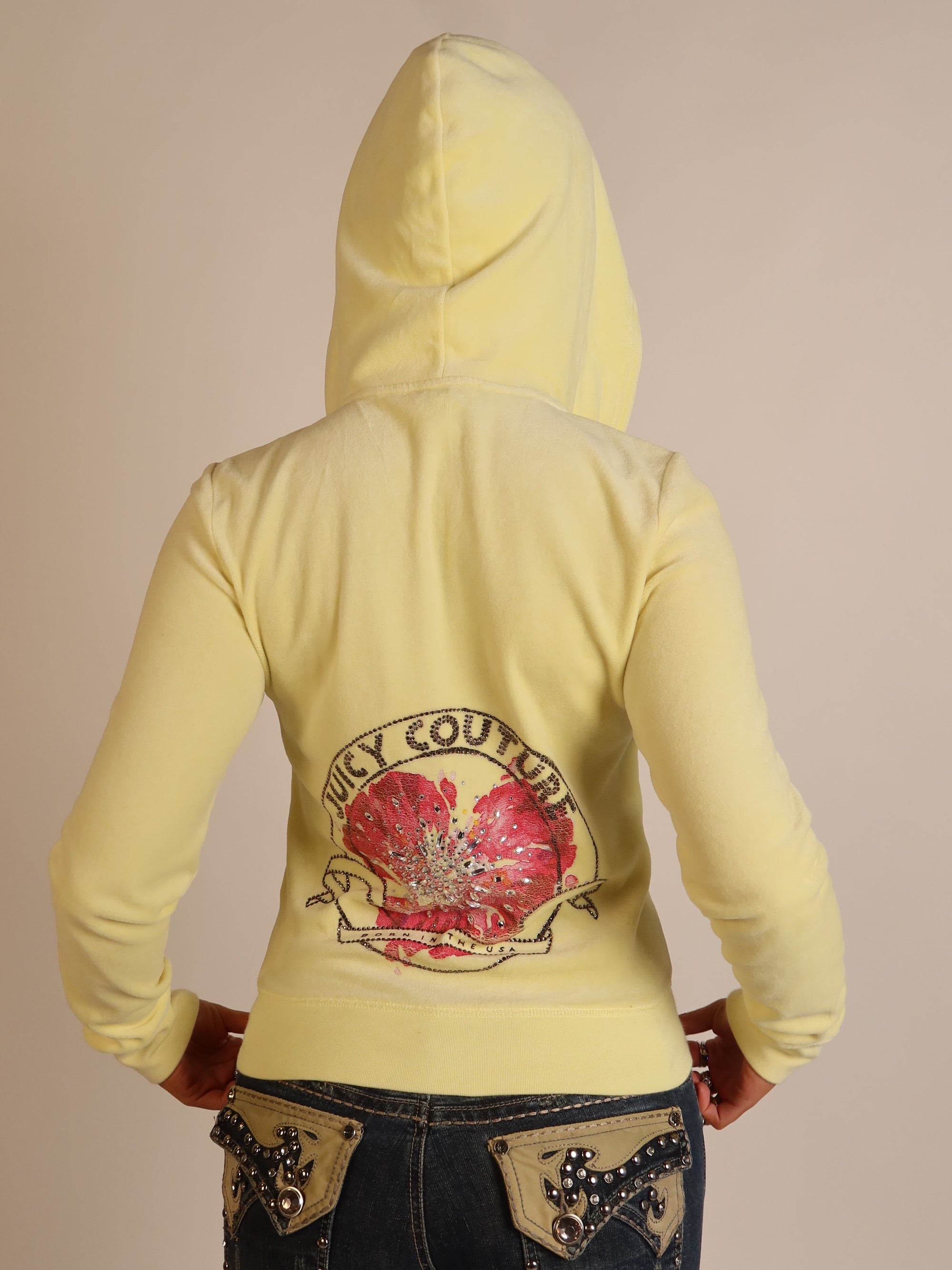 Juicy Couture Yellow Velour Hoodie