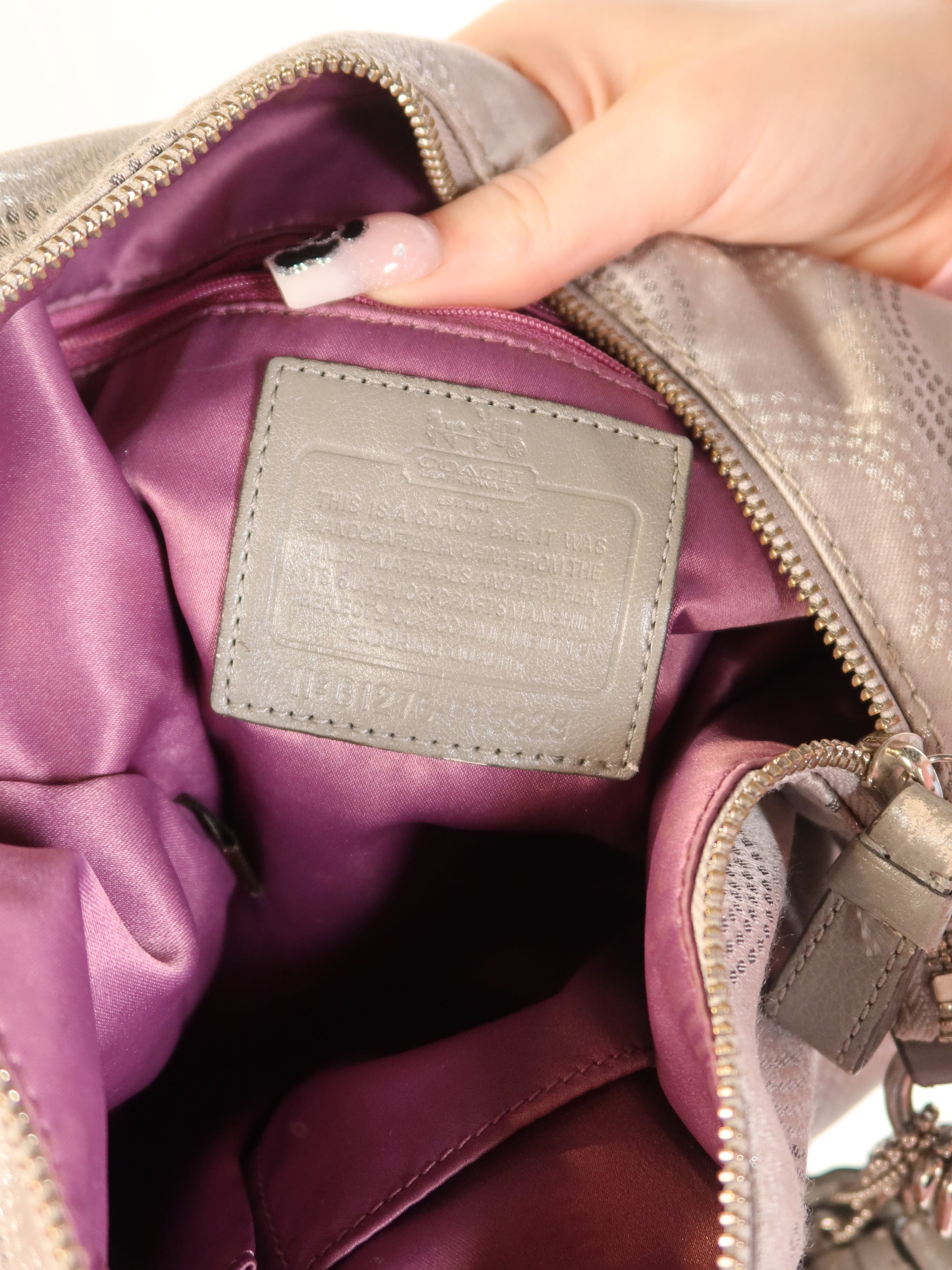 Coach Op Art Satin Hobo Bag