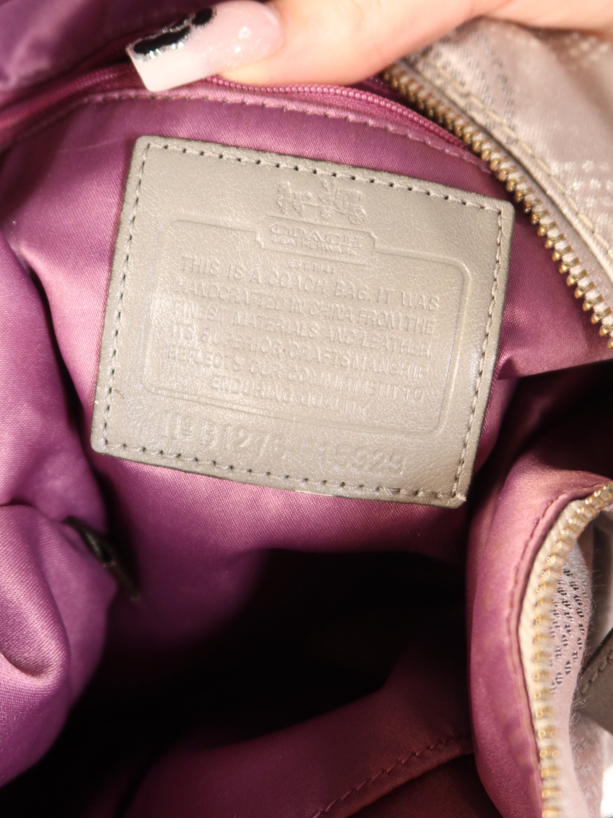 Coach Op Art Satin Hobo Bag