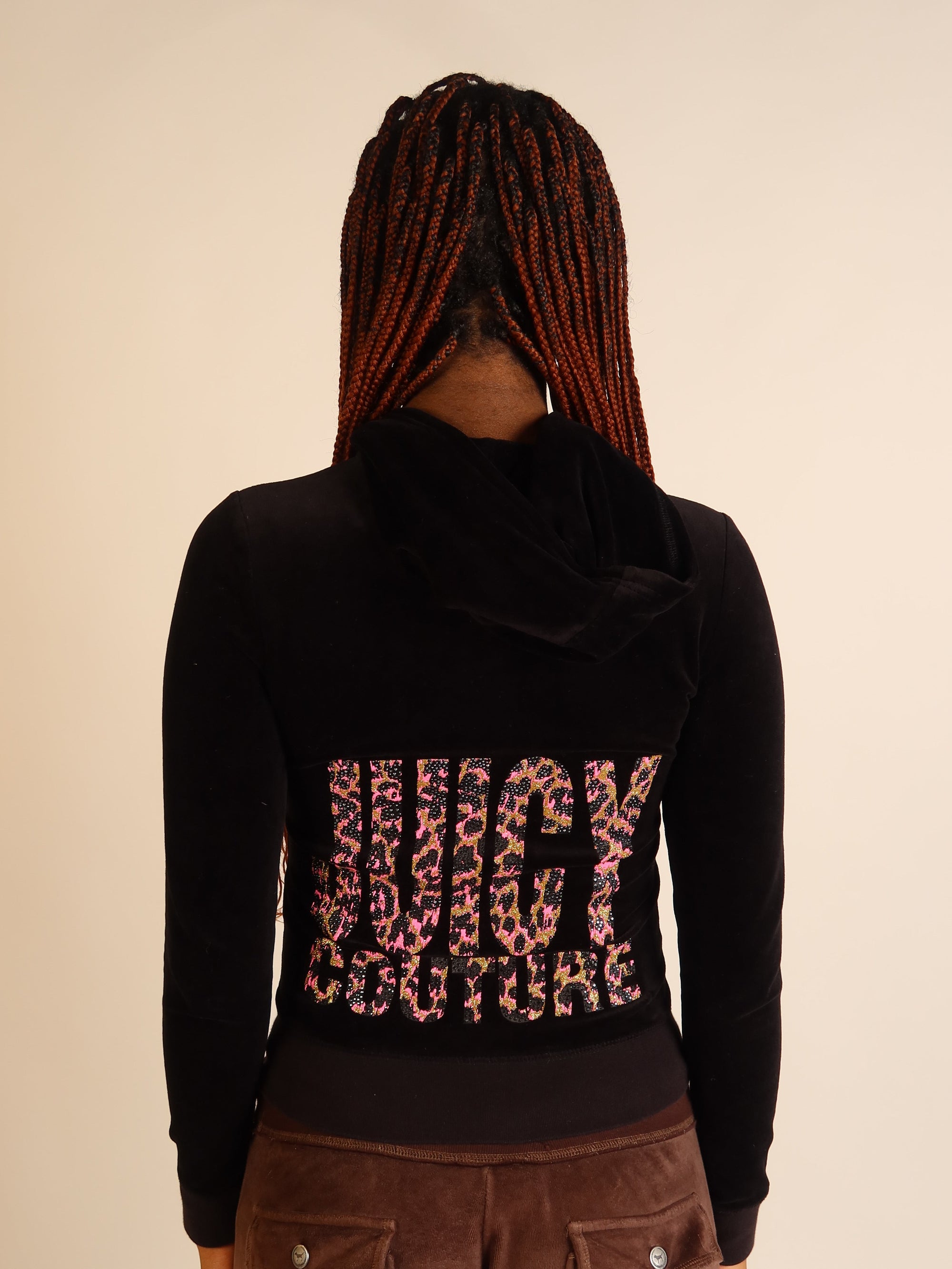 Juicy Couture Black Velour Zip Hoodie