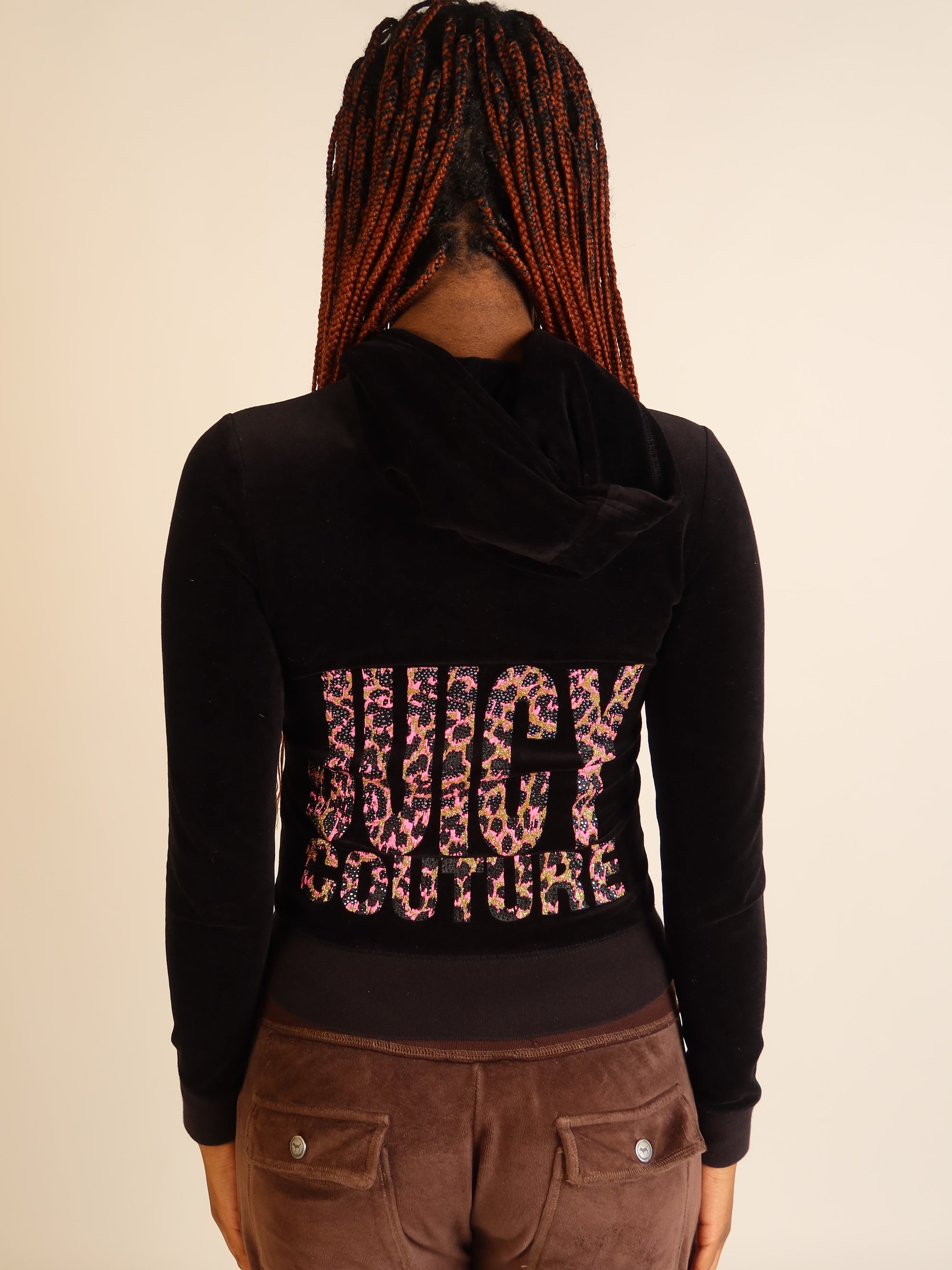 Juicy Couture Black Velour Zip Hoodie