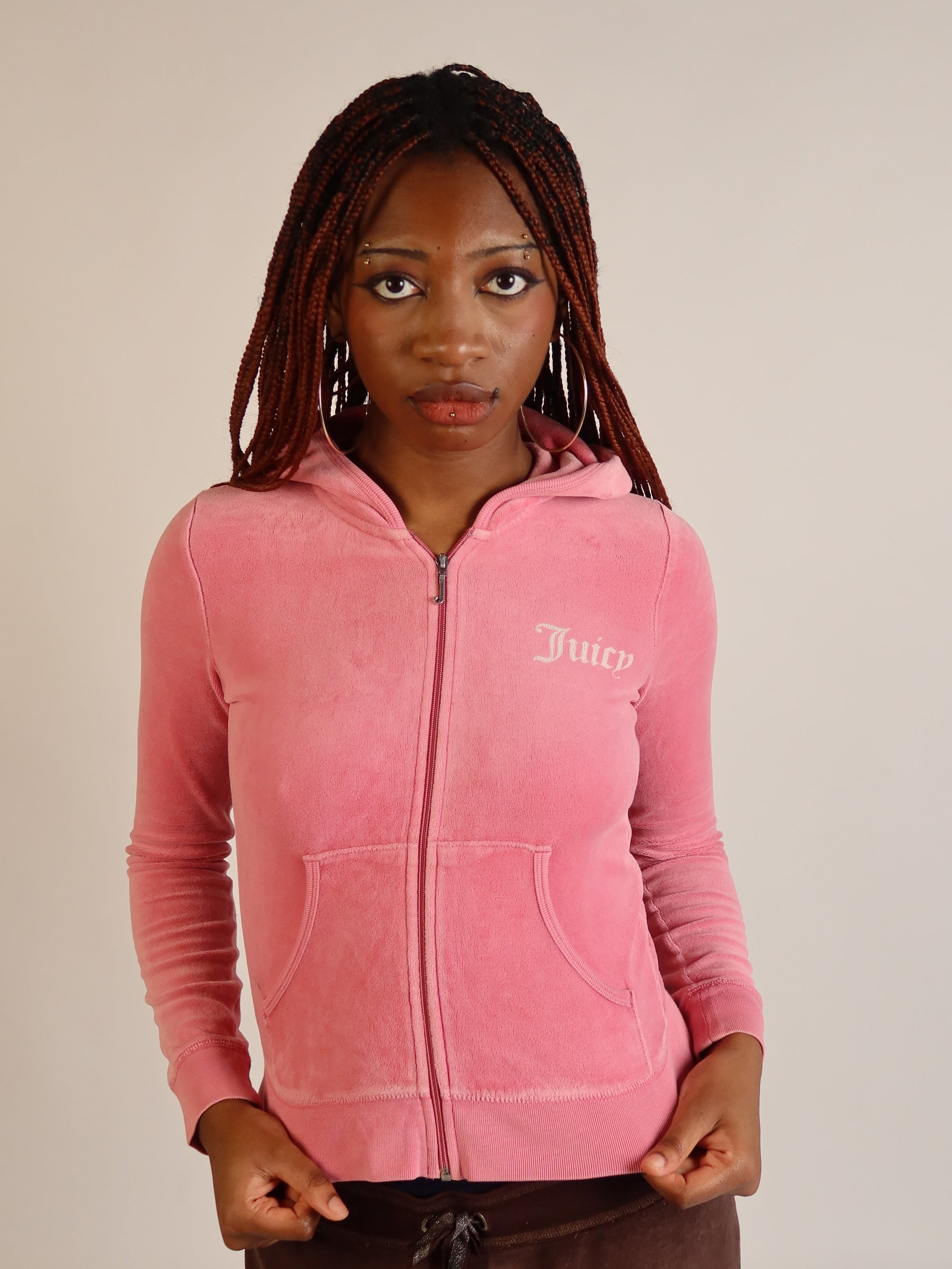 Juicy Couture Pink Velour Zip Hoodie XS/S