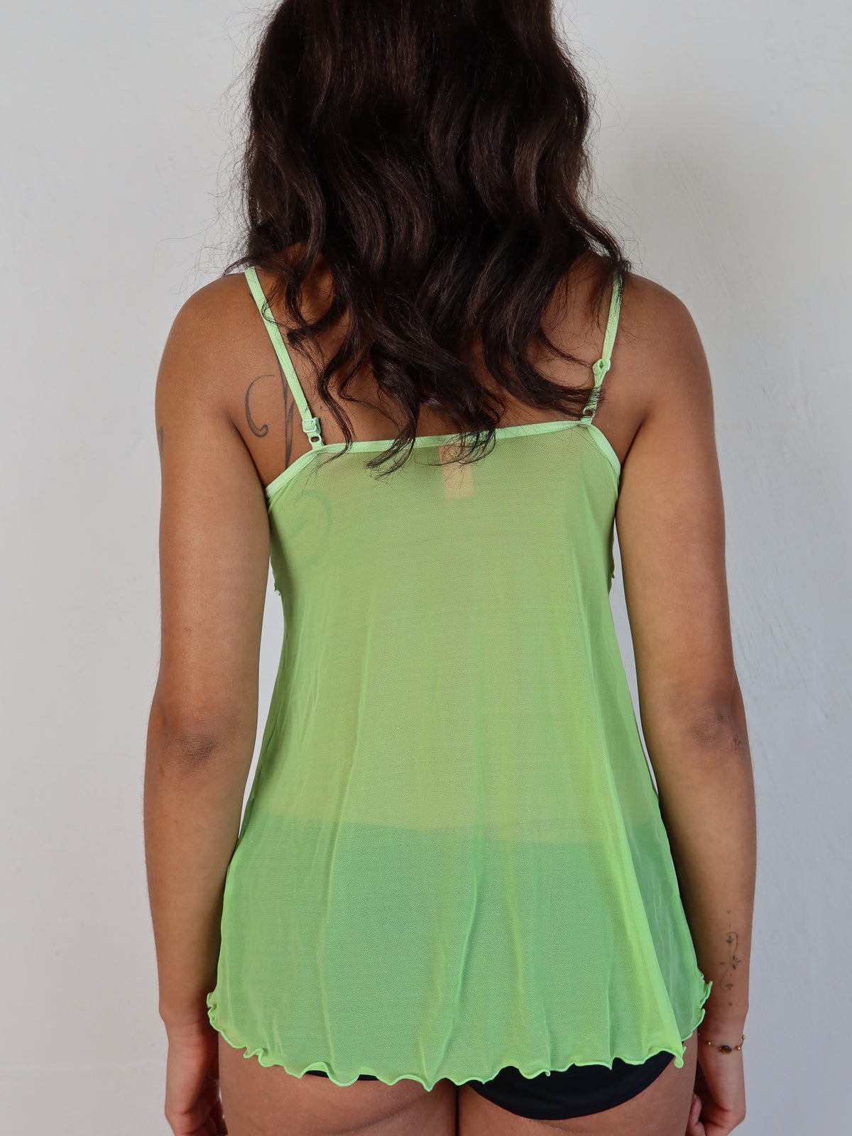 Lime Green Tie-Front Babydoll Cami XS/S