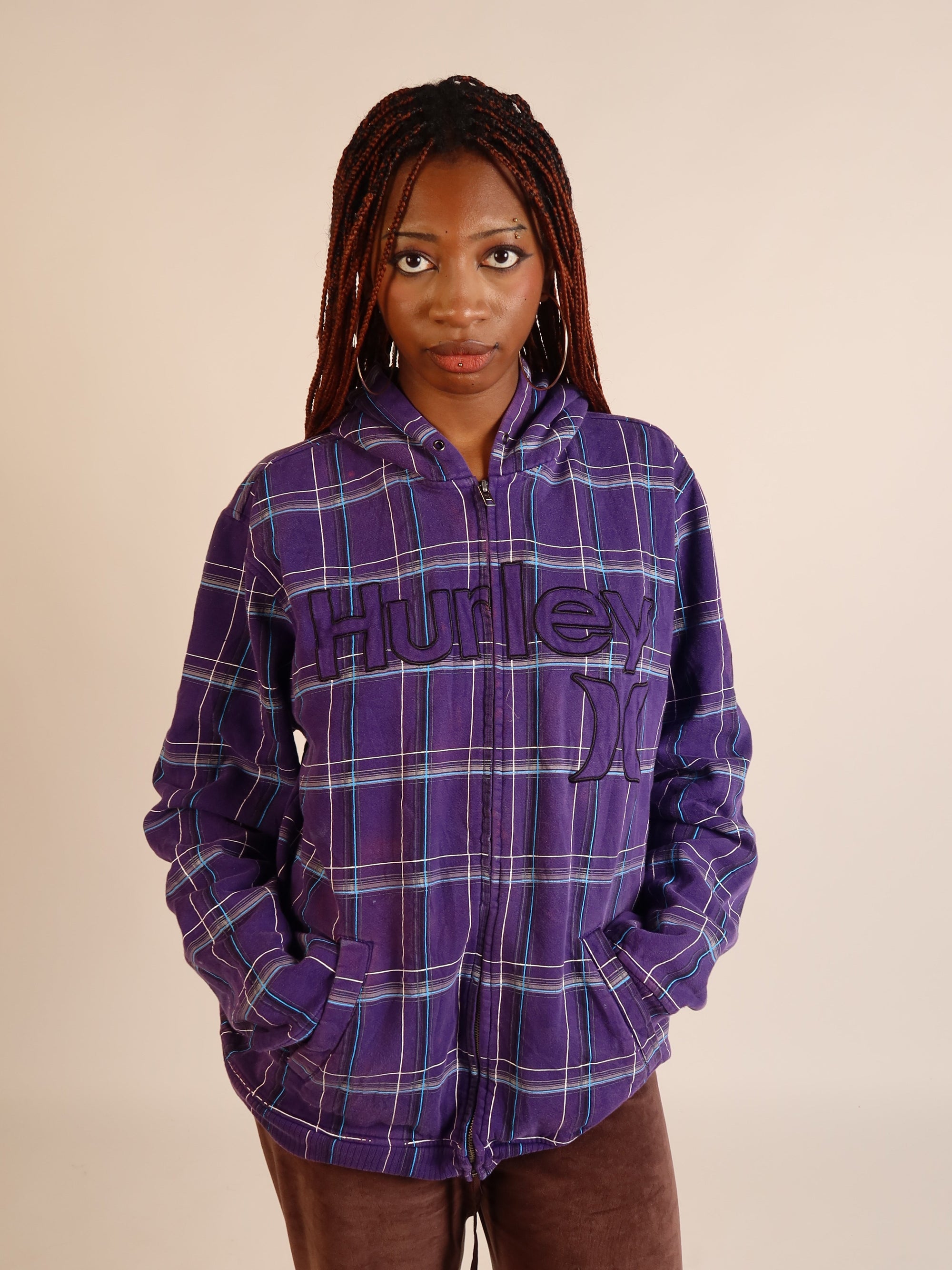 Hurley Purple Plaid Jacket XXXL