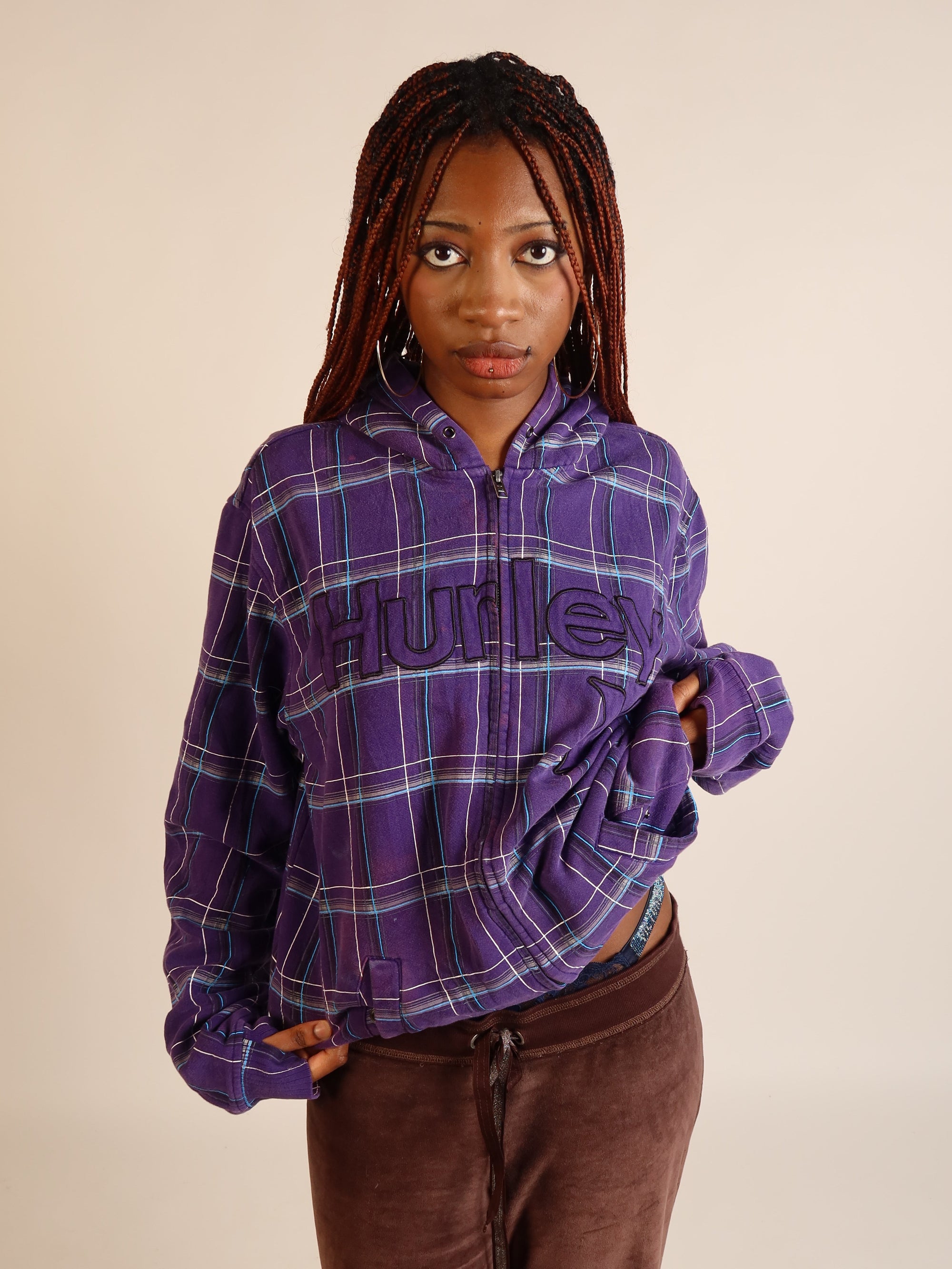 Hurley Purple Plaid Jacket XXXL