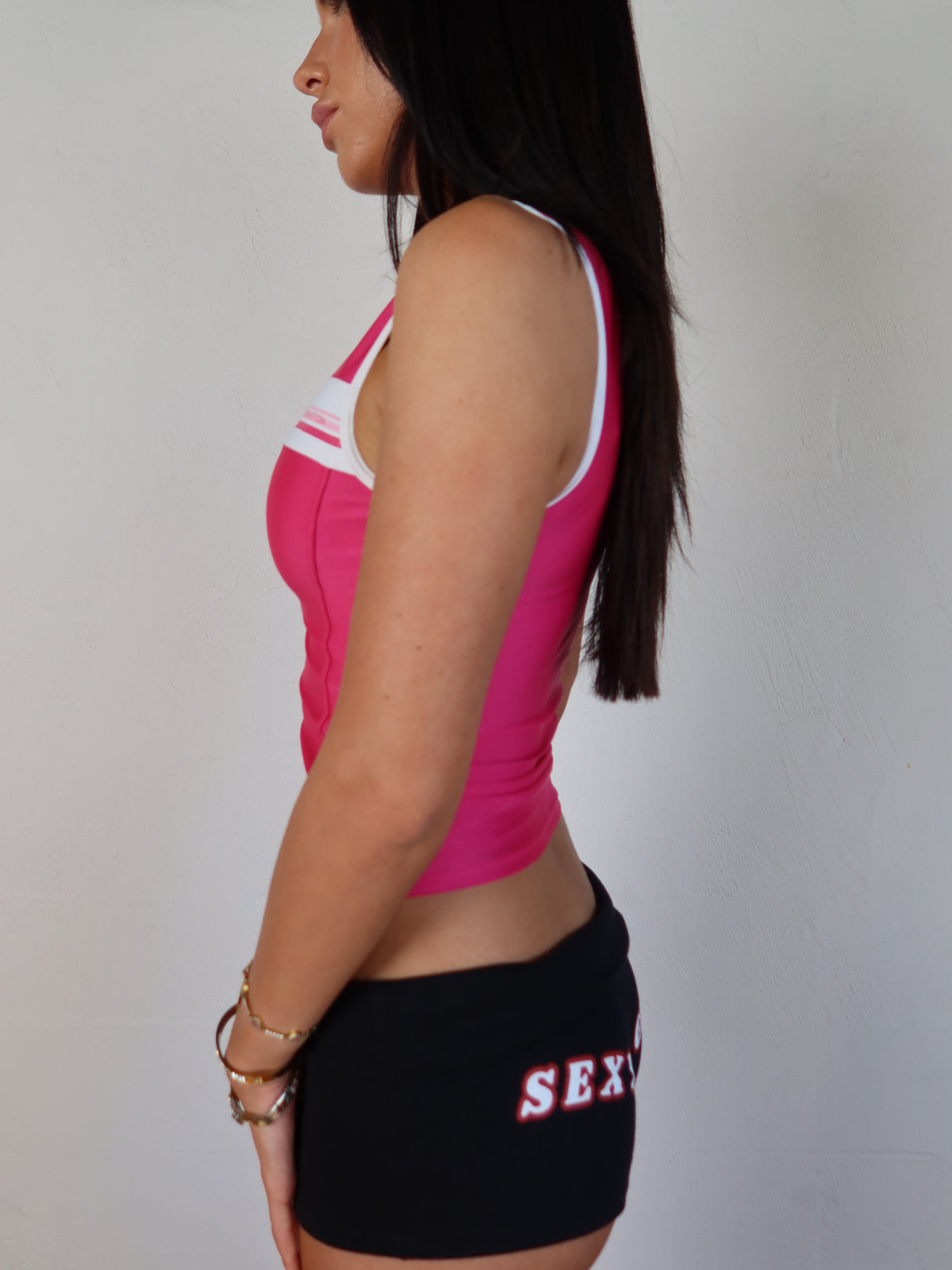 Pink Zip Sporty Tank XS