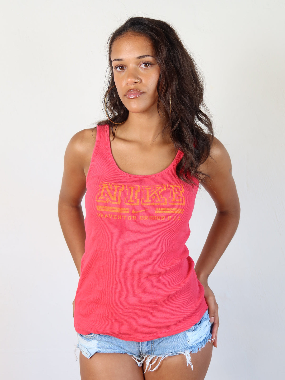 Nike Pink Ribbed Tank S/M