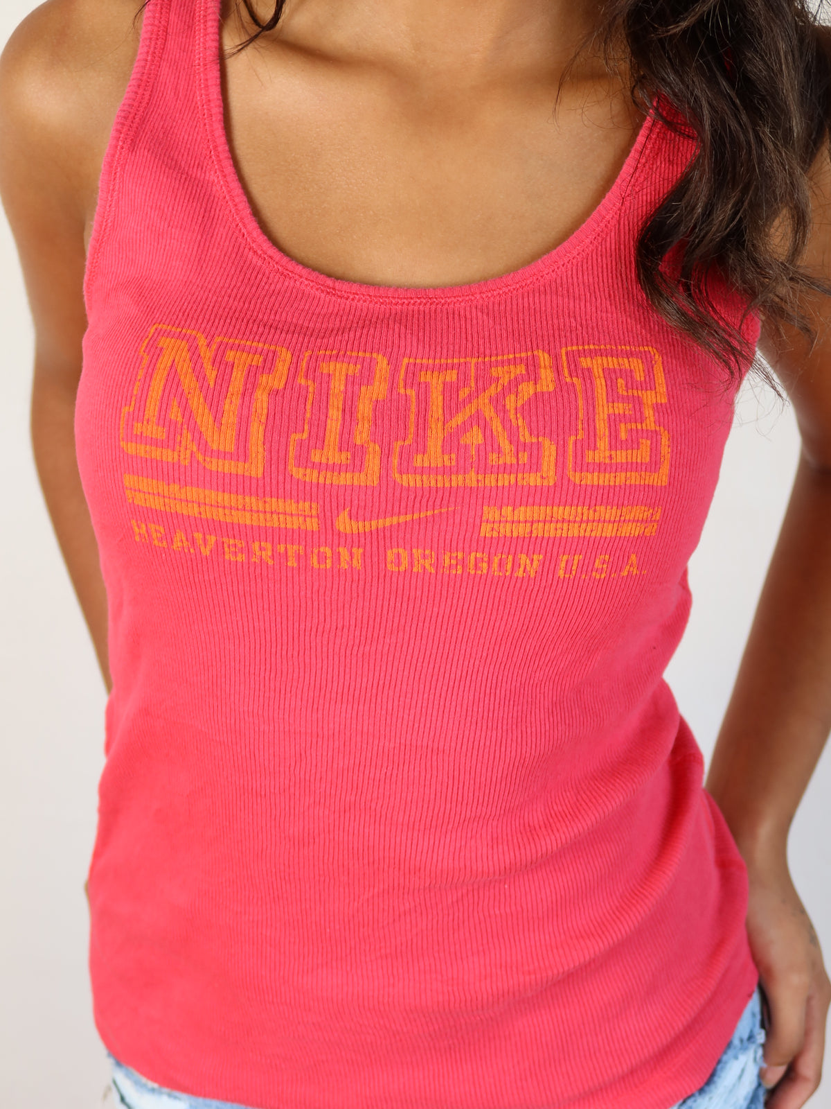 Nike Pink Ribbed Tank S/M