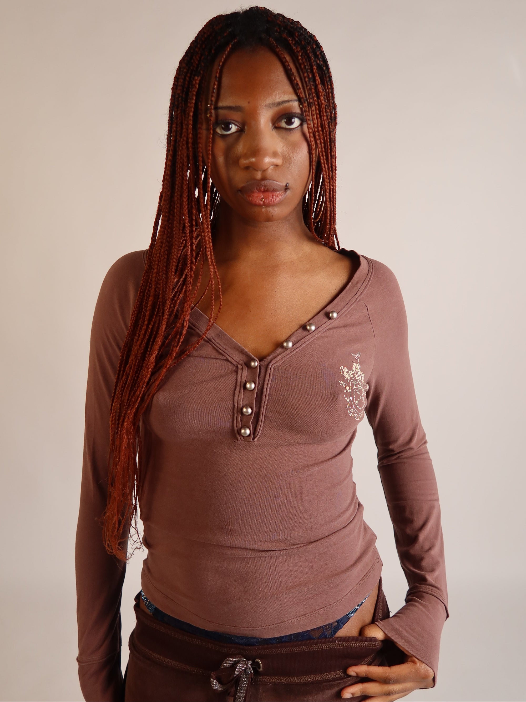 Y2K Rhinestone Cross Top S/M