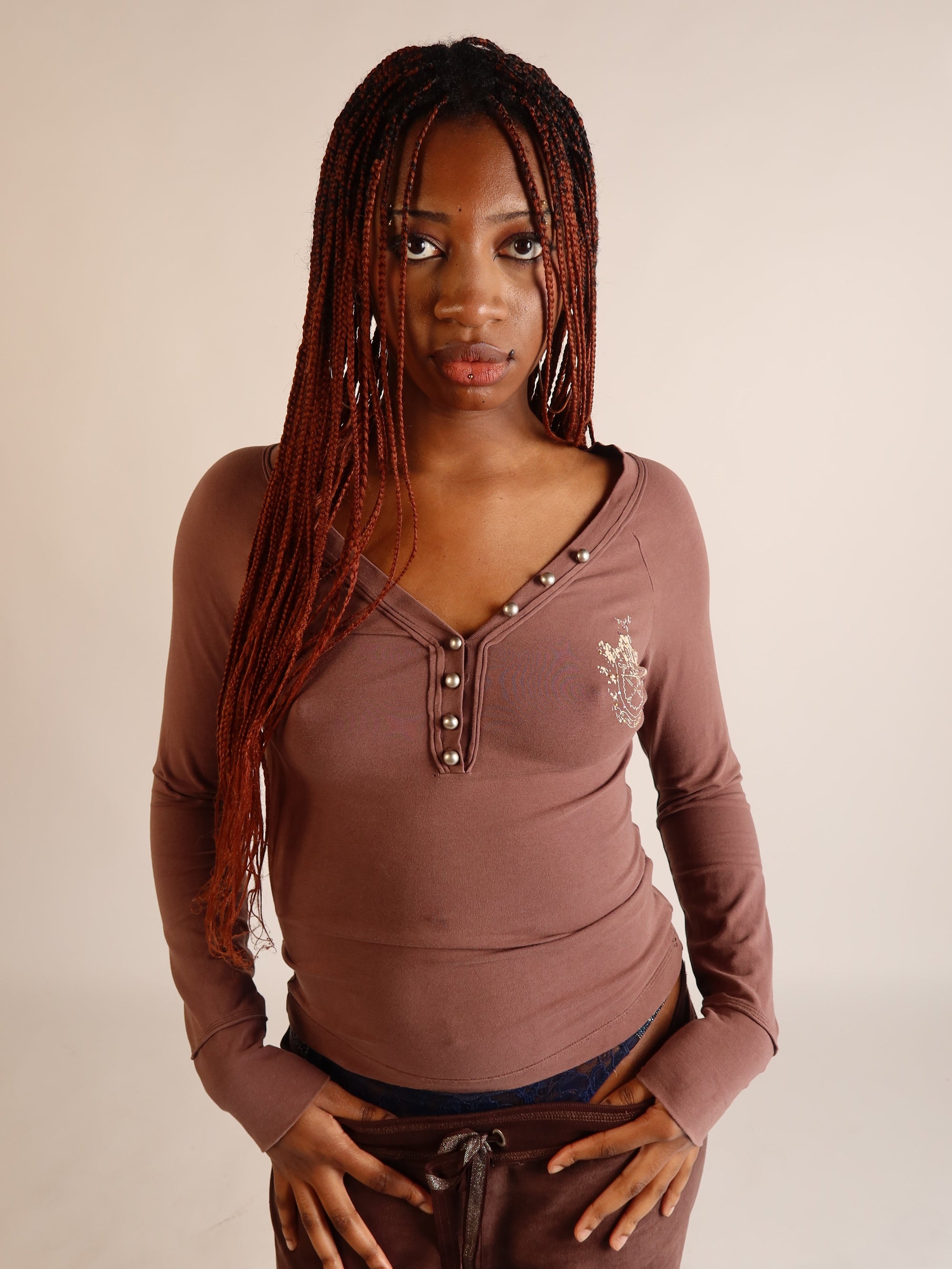 Y2K Rhinestone Cross Top S/M