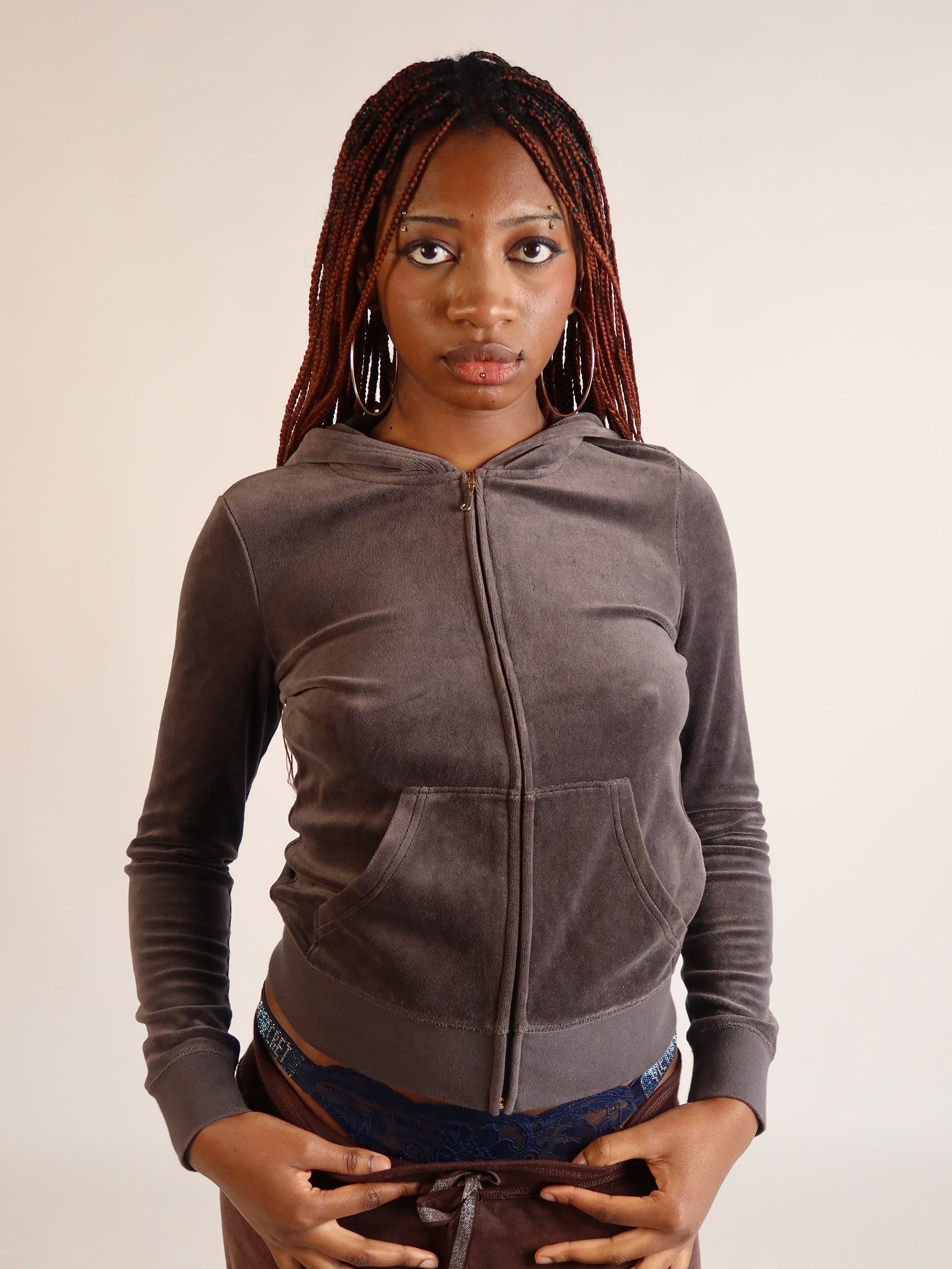Juicy Couture Grey Velour Zip Hoodie S/M