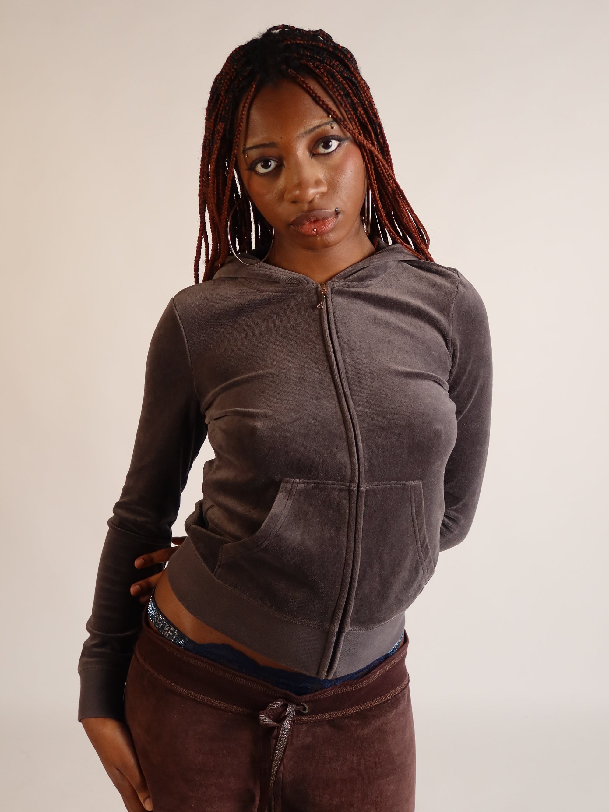 Juicy Couture Grey Velour Zip Hoodie S/M