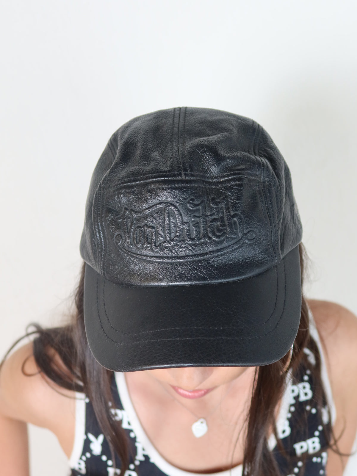 Von Dutch Black Leather Cap
