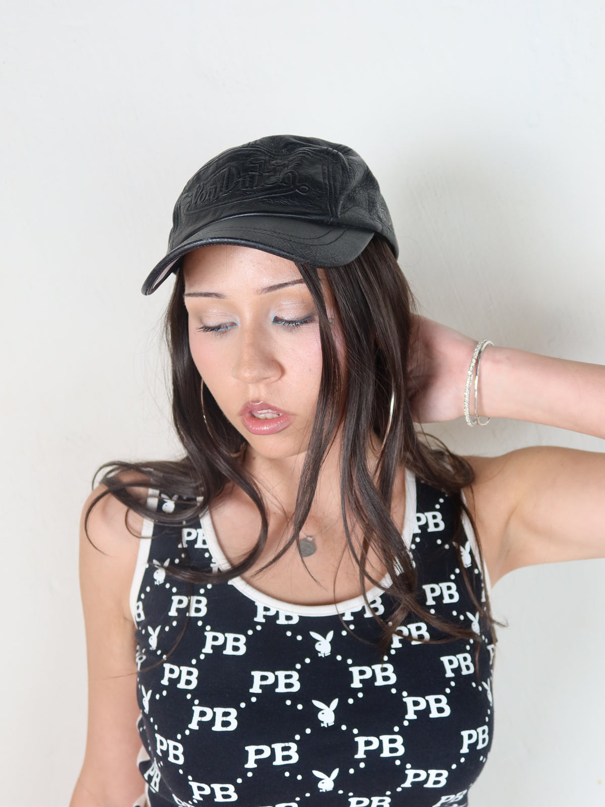 Von Dutch Black Leather Cap