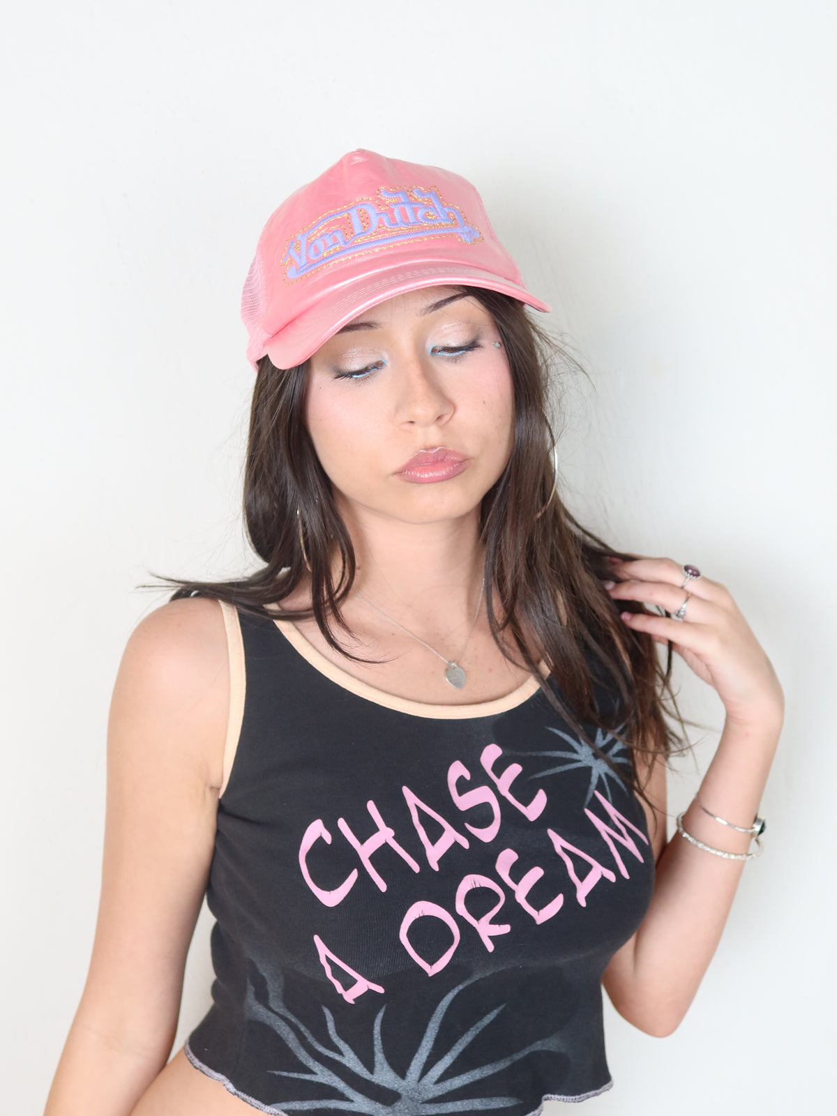 Von Dutch Pink Metallic Trucker Cap
