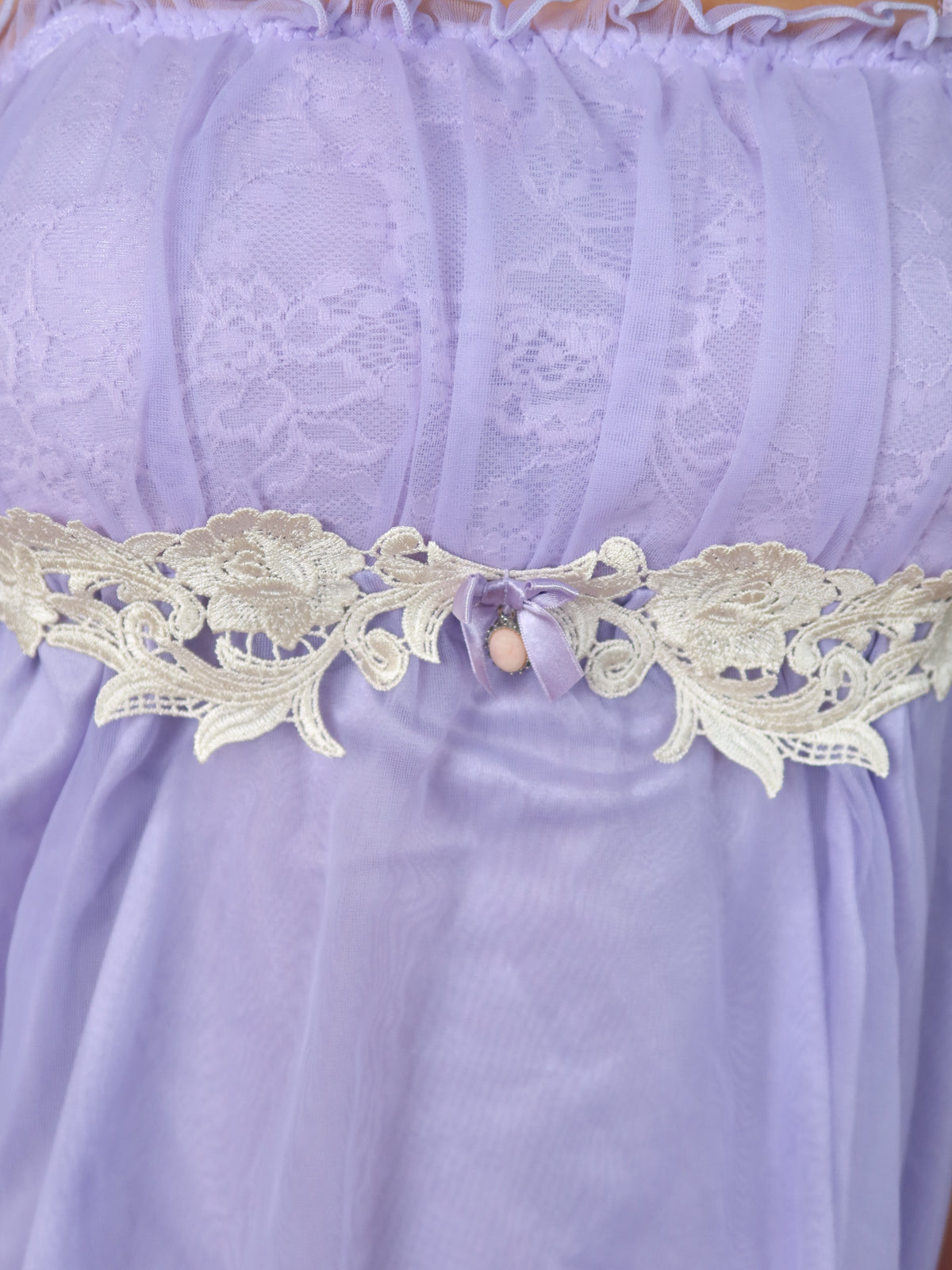 Lilac Sheer Lace Babydoll Cami XS/S