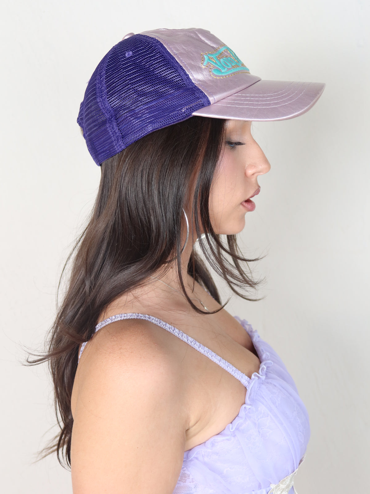 Von Dutch Lilac Metallic Trucker Cap