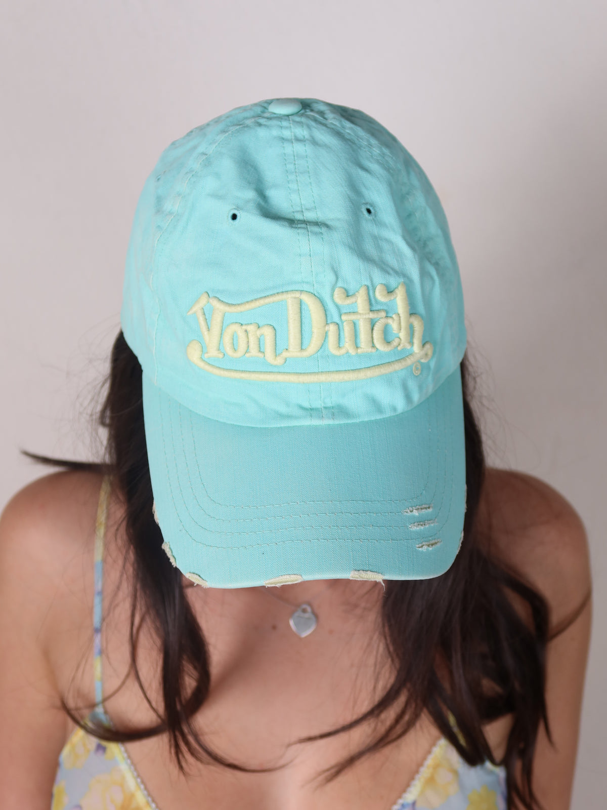 Von Dutch Mint Distressed Cap