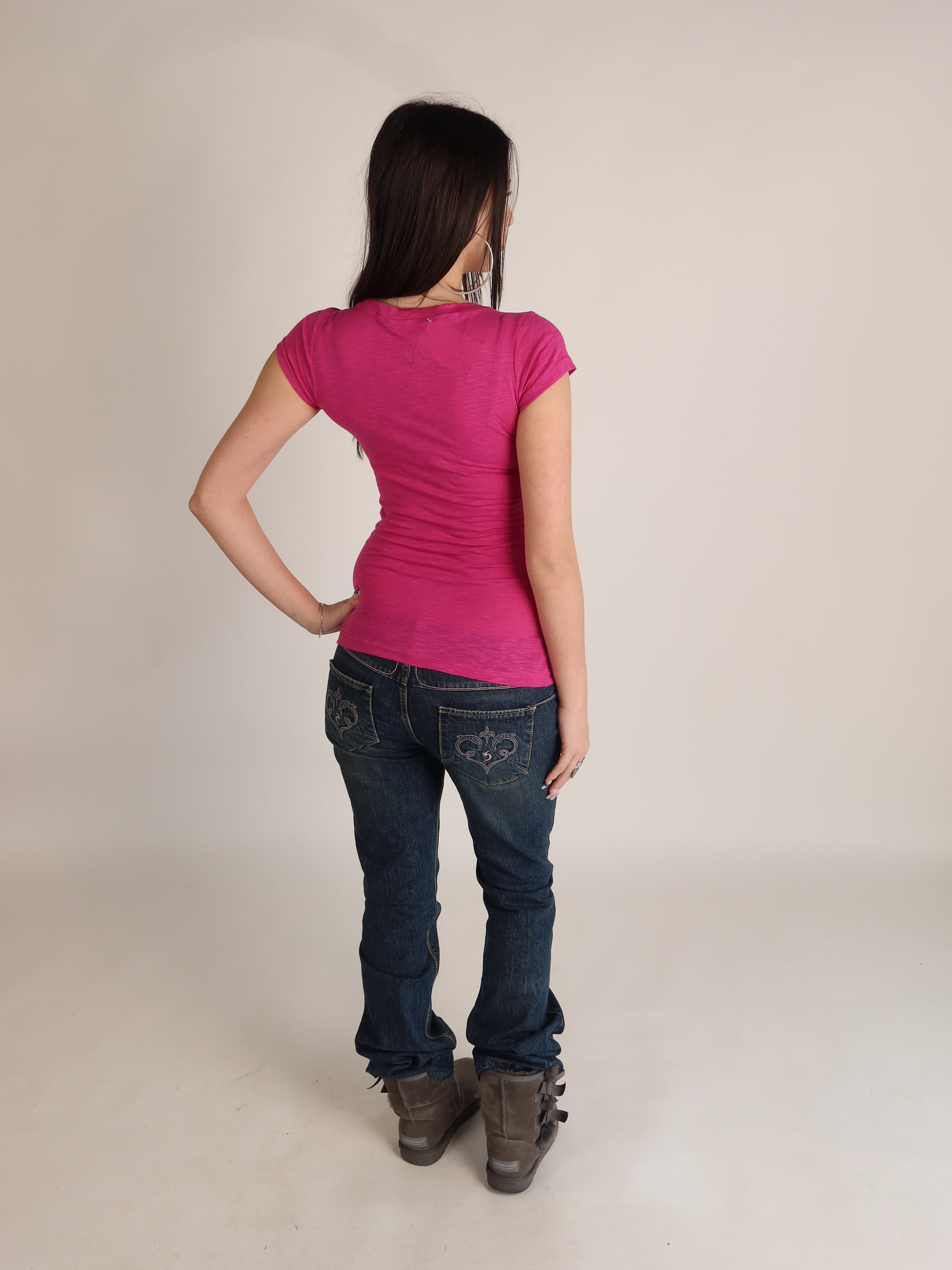 Mcbling Pink Winged Heart Tee XS/S