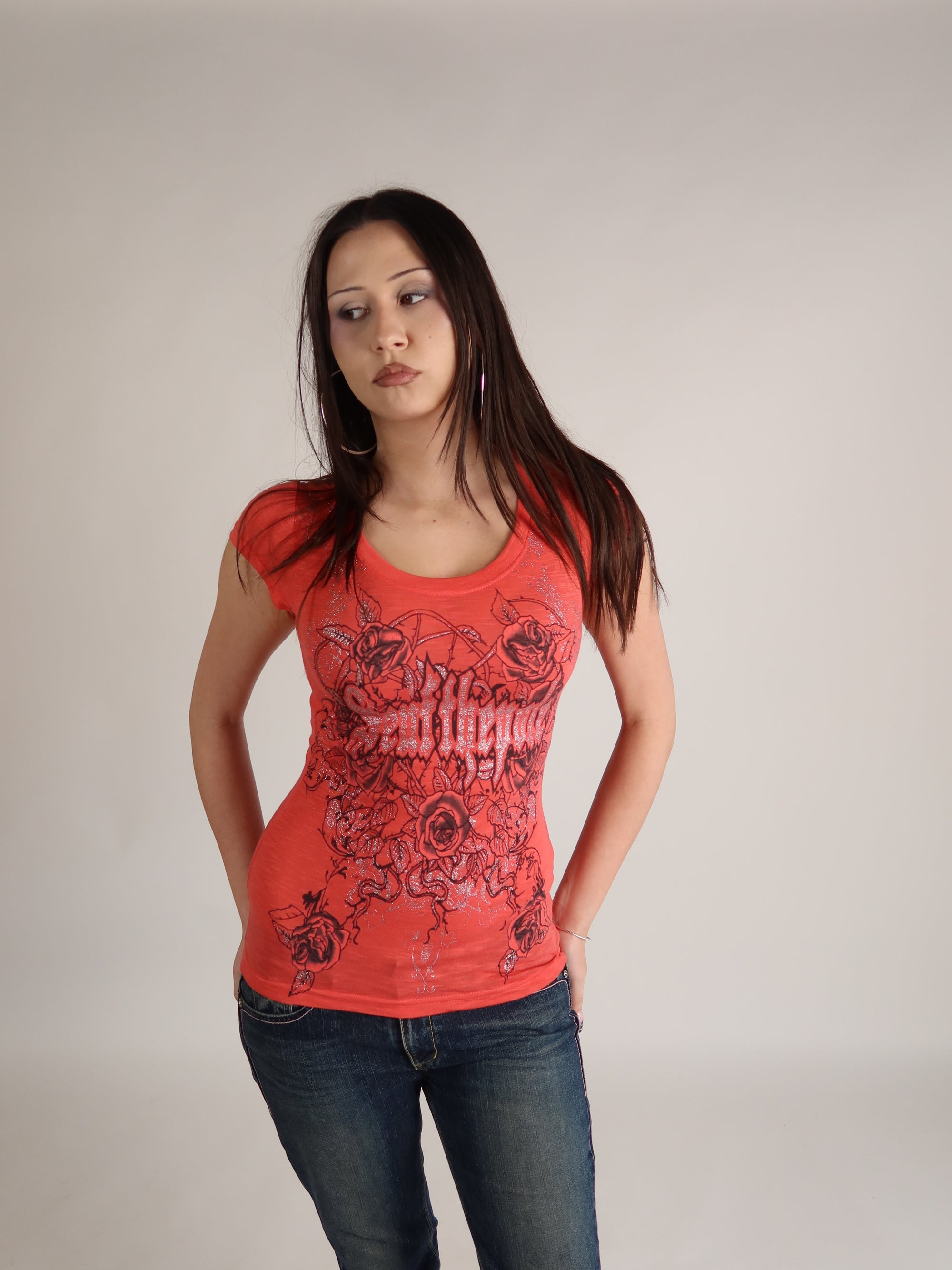 Mcbling Red Roses Tee S/M