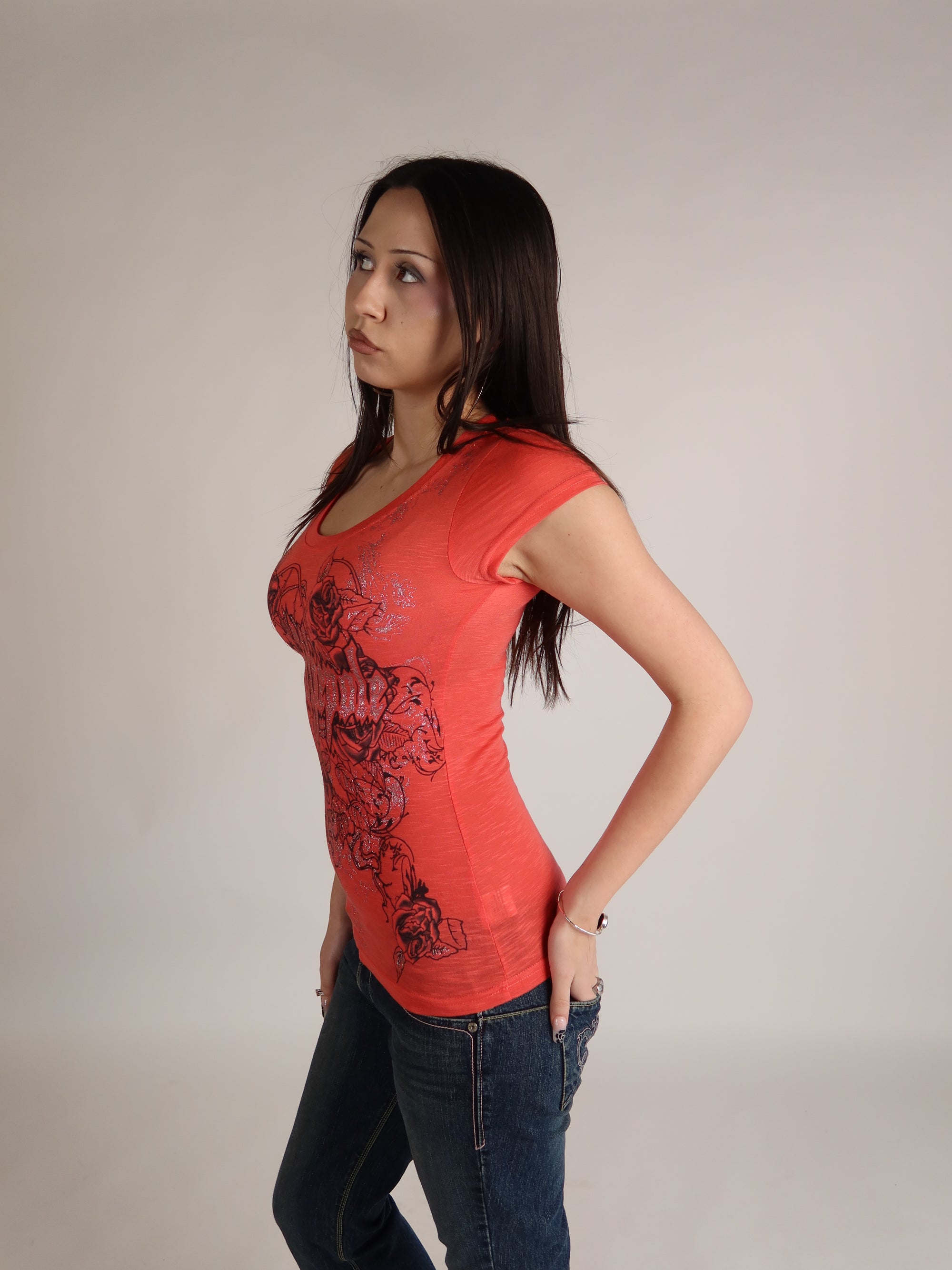Mcbling Red Roses Tee S/M