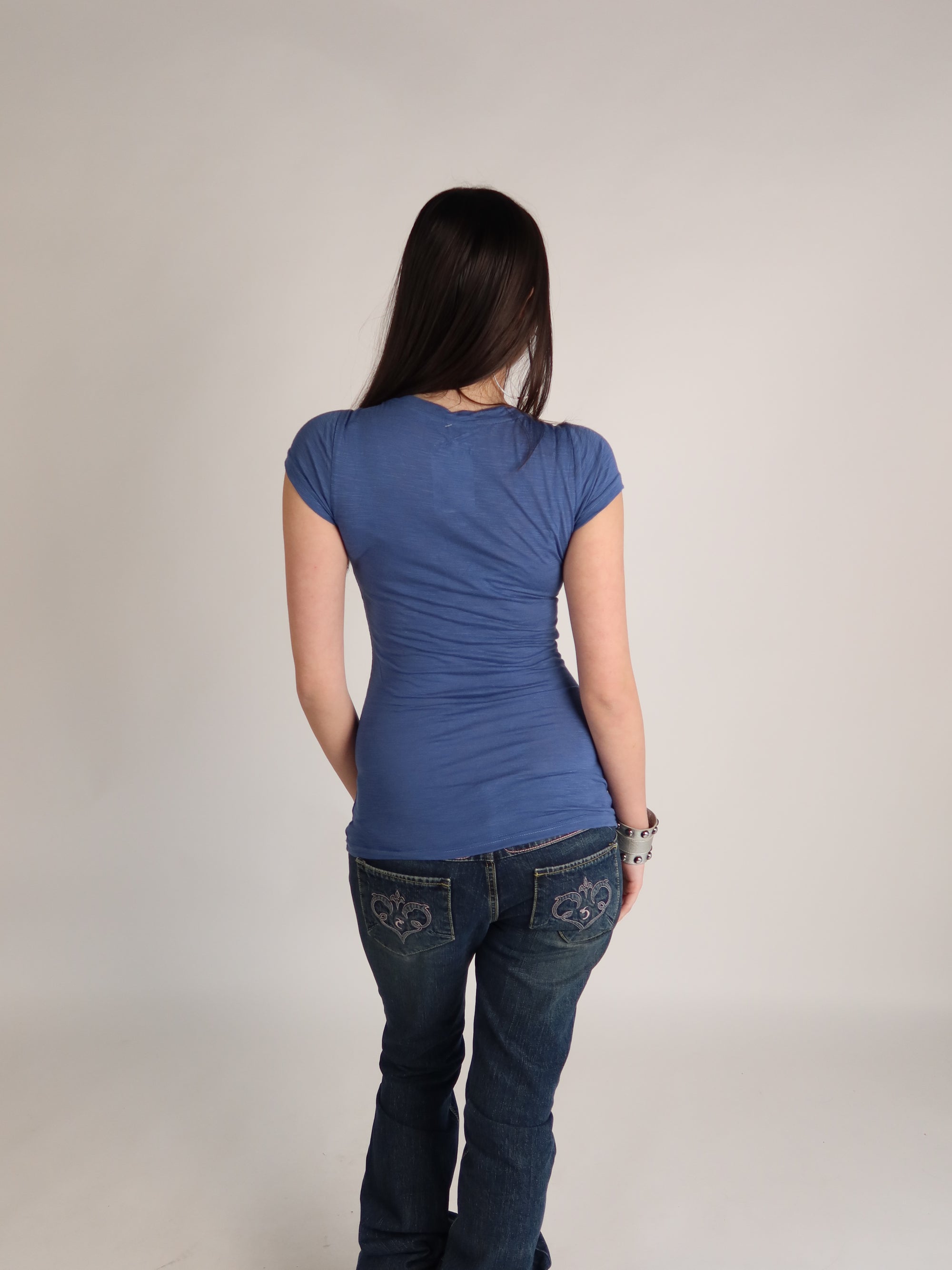 Mcbling Blue Winged Cross Tee S/M
