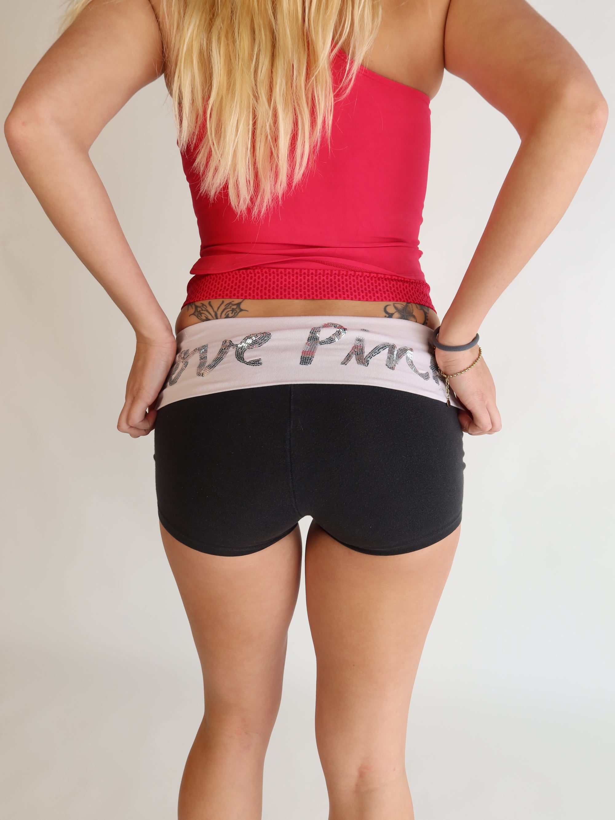 VS PINK Sequin Fold-Over Shorts S/M