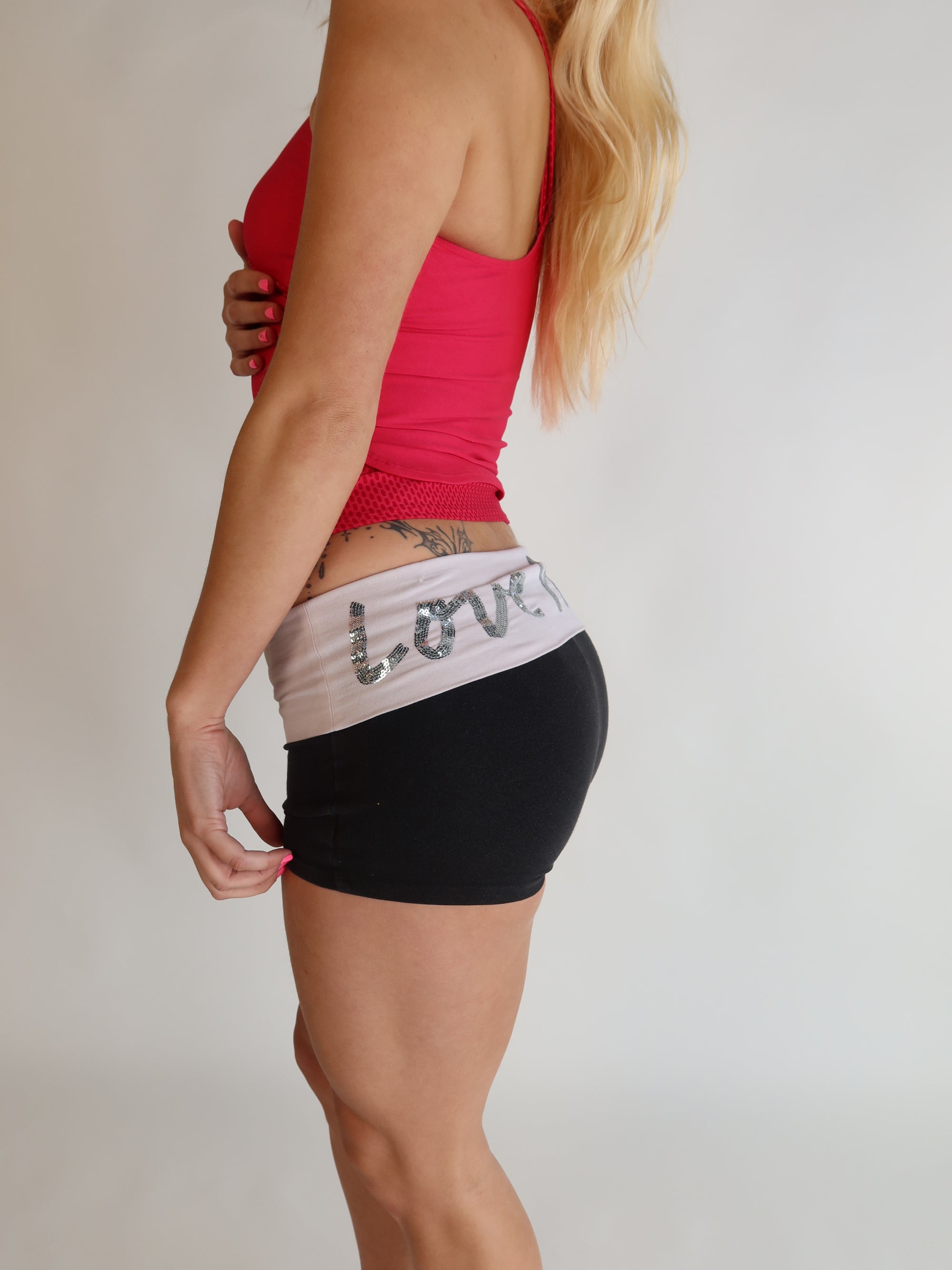 VS PINK Sequin Fold-Over Shorts S/M