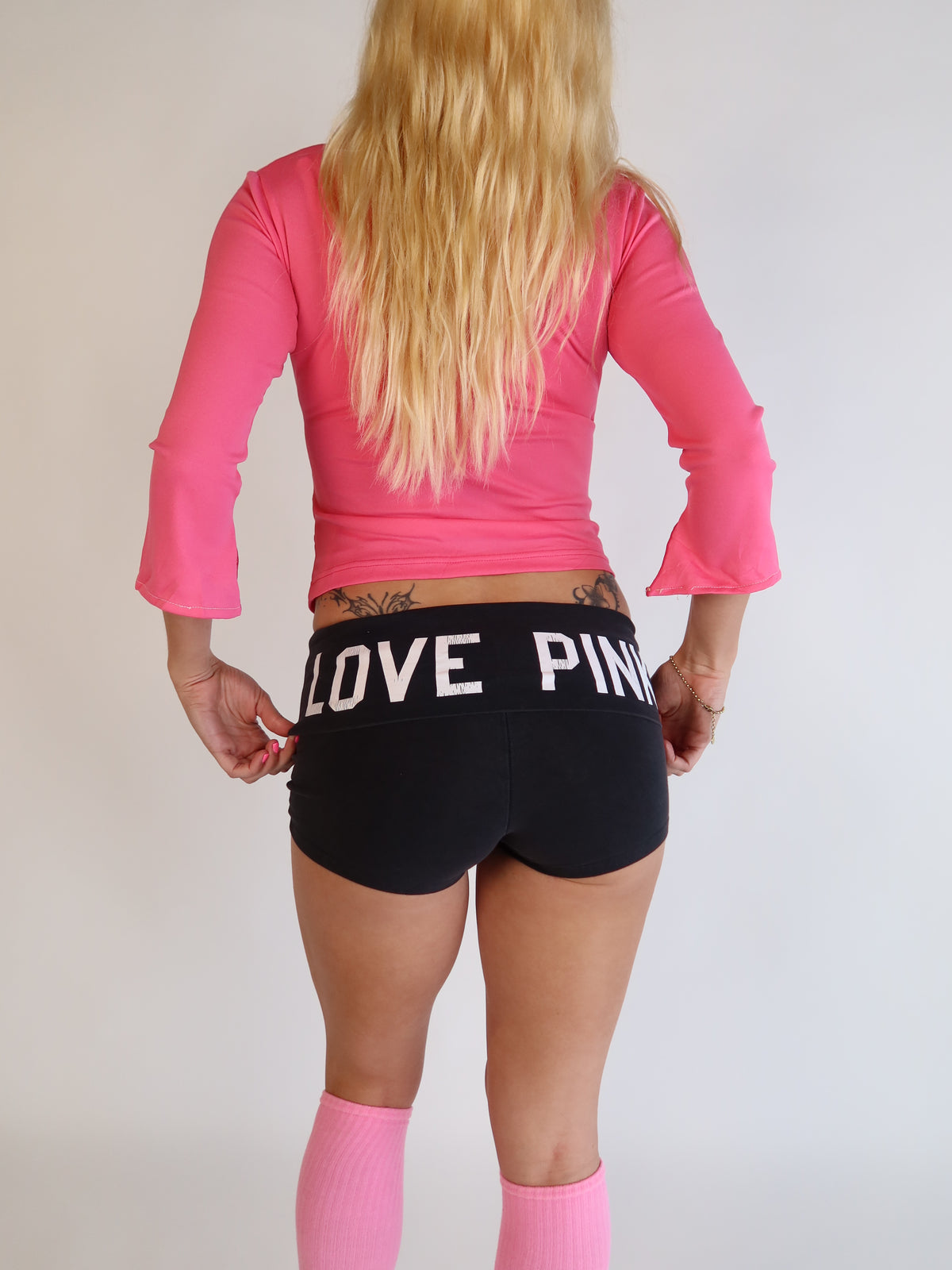VS PINK Black 'Love Pink' Shorts S/M