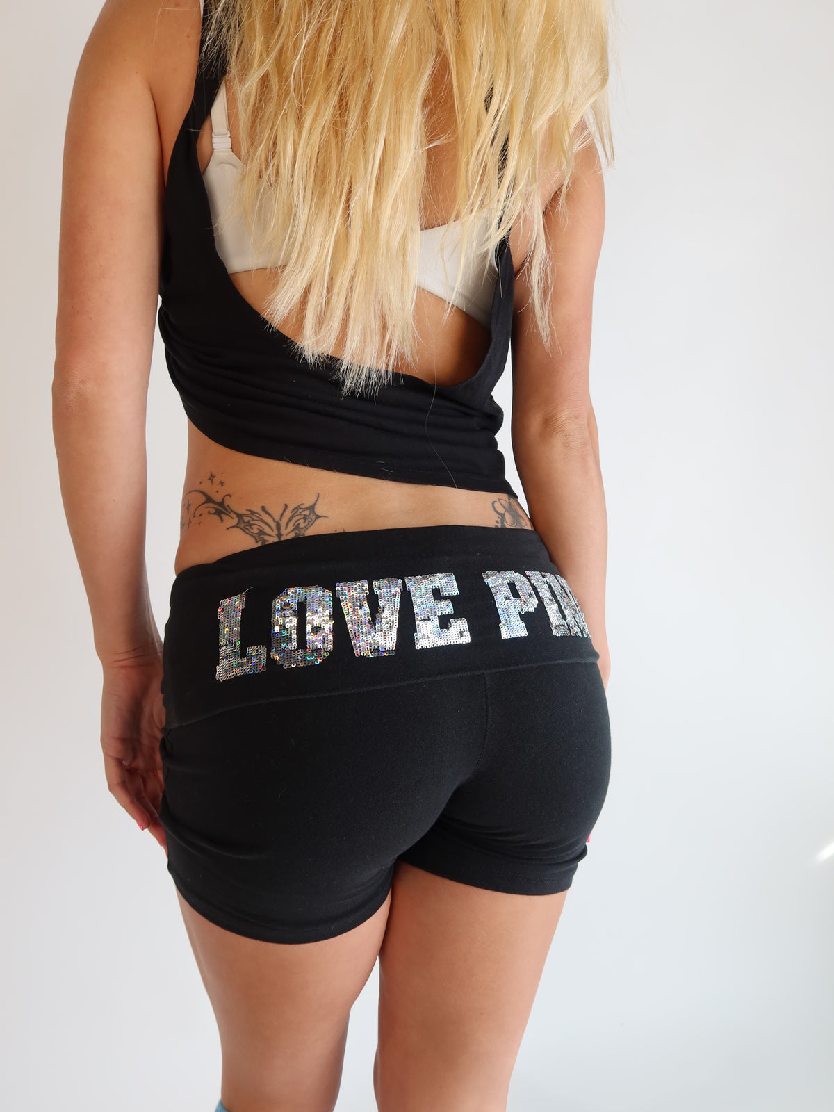 VS PINK Black Sequin Shorts S/M
