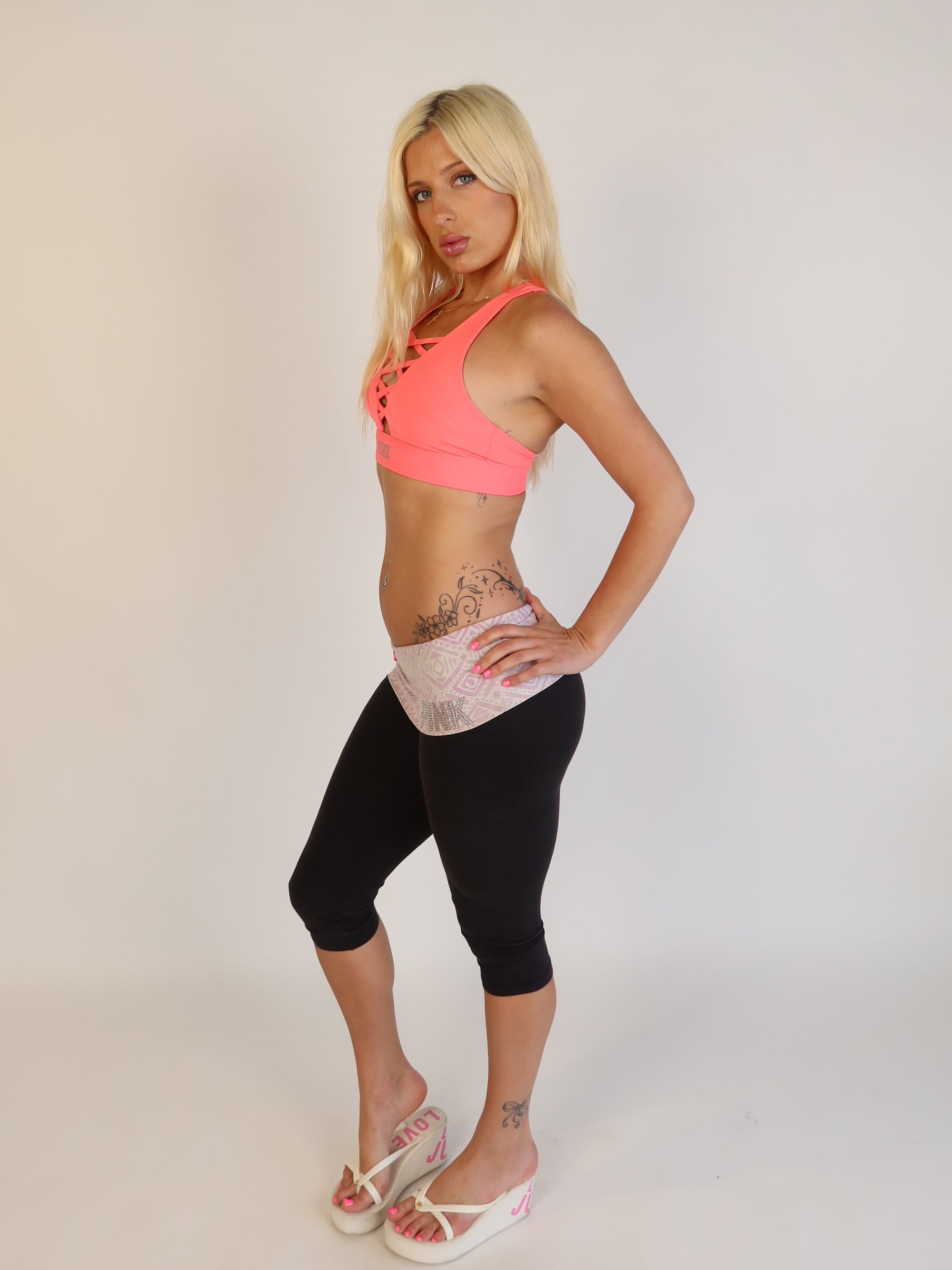 VS PINK Fold-Over Yoga Capris XS/S