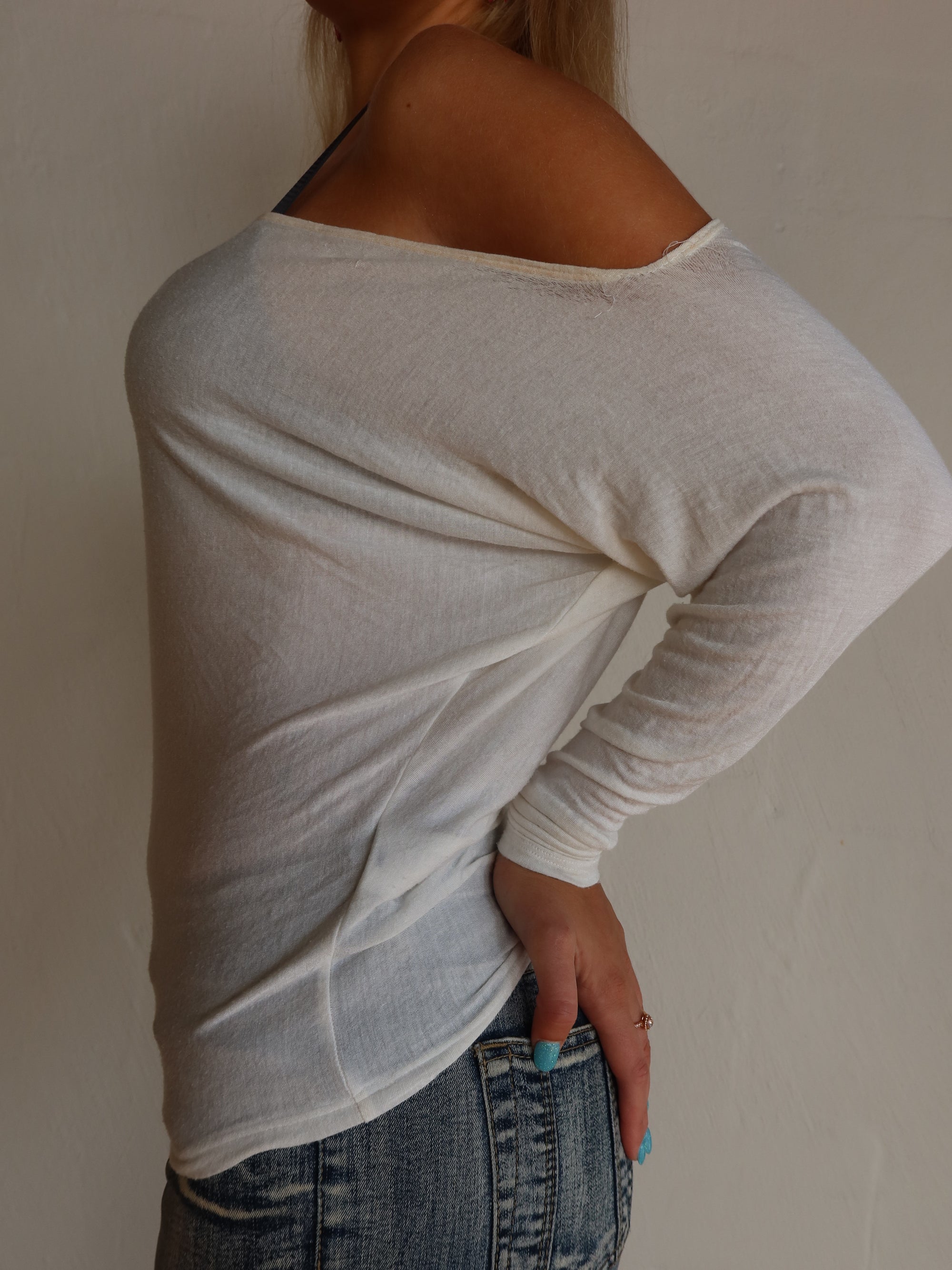 Vtg Guess Off Shoulder S/M