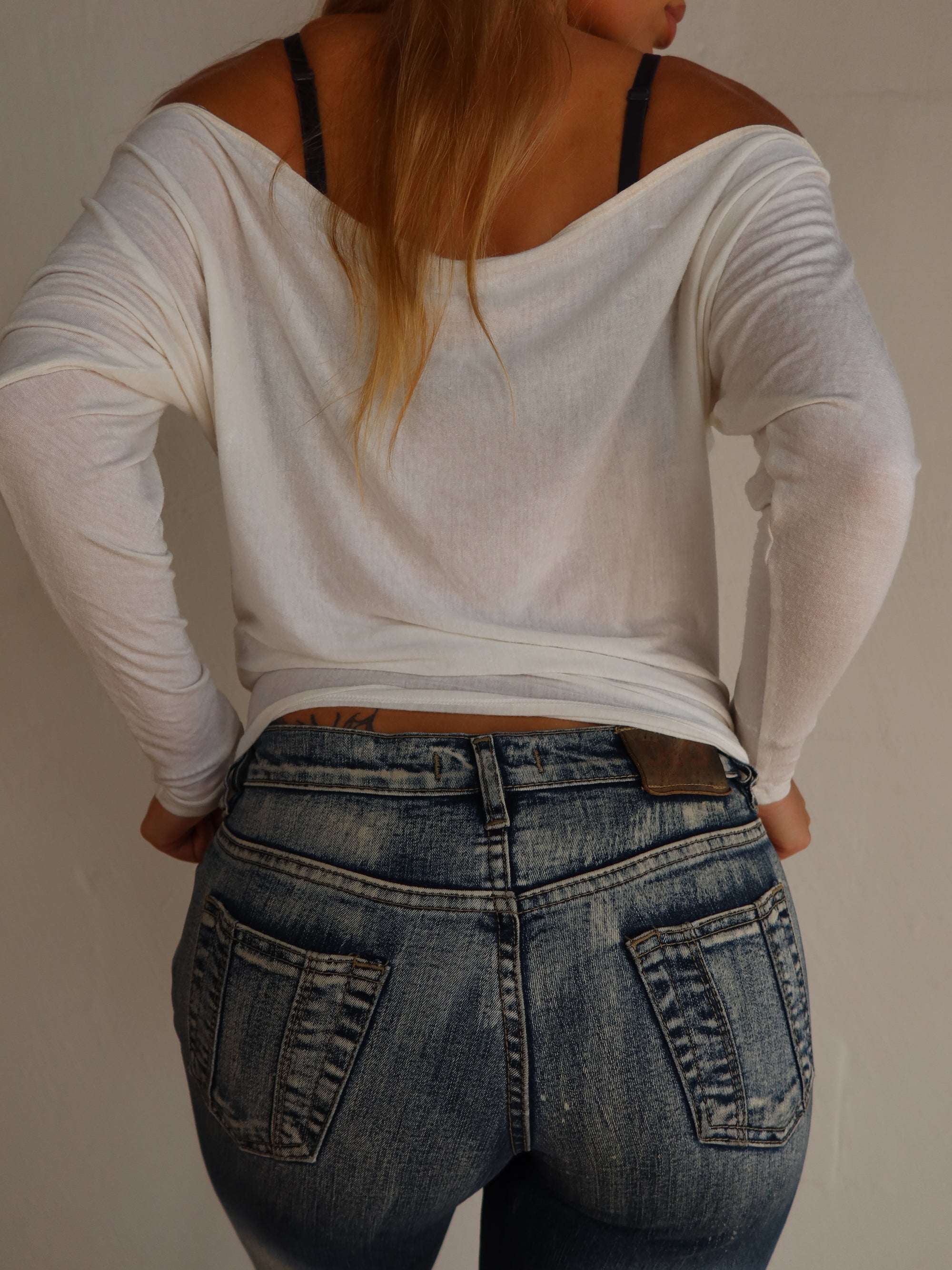 Vtg Guess Off Shoulder S/M
