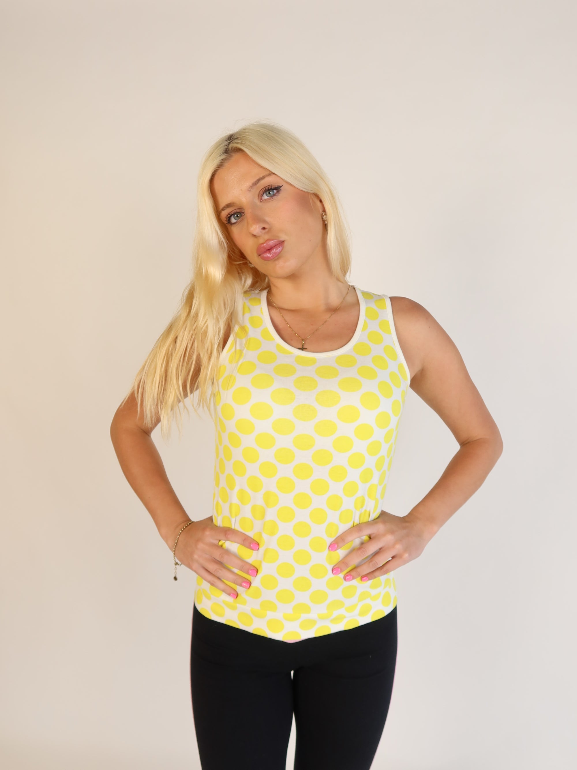 Polka Dot Cut-Out Tank S/M