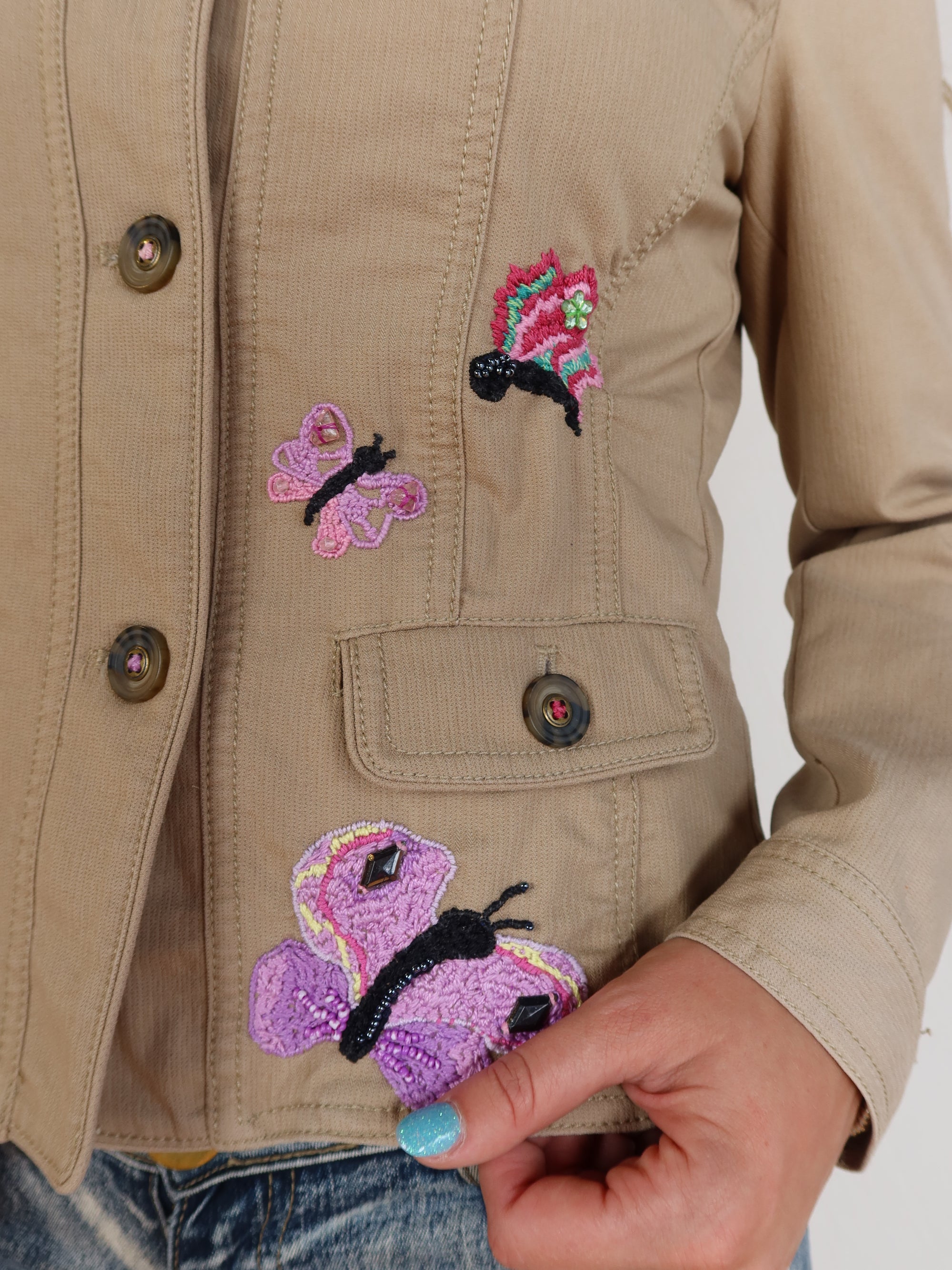00s Embroided Butterfly Jacket