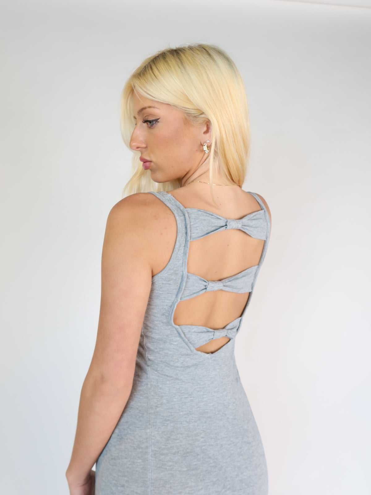 Grey Bow Mini Dress S/M