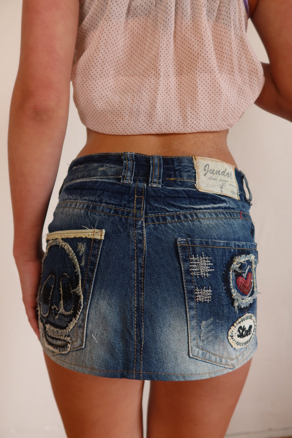 Y2k Denim Mini Skirt XS