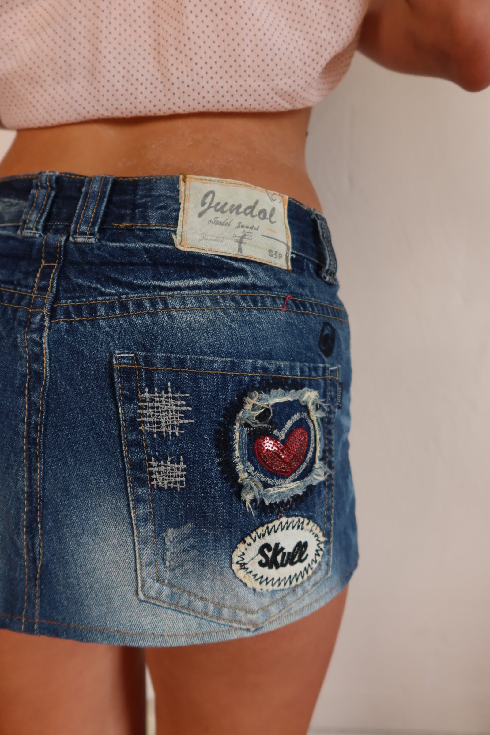 Y2k Denim Mini Skirt XS