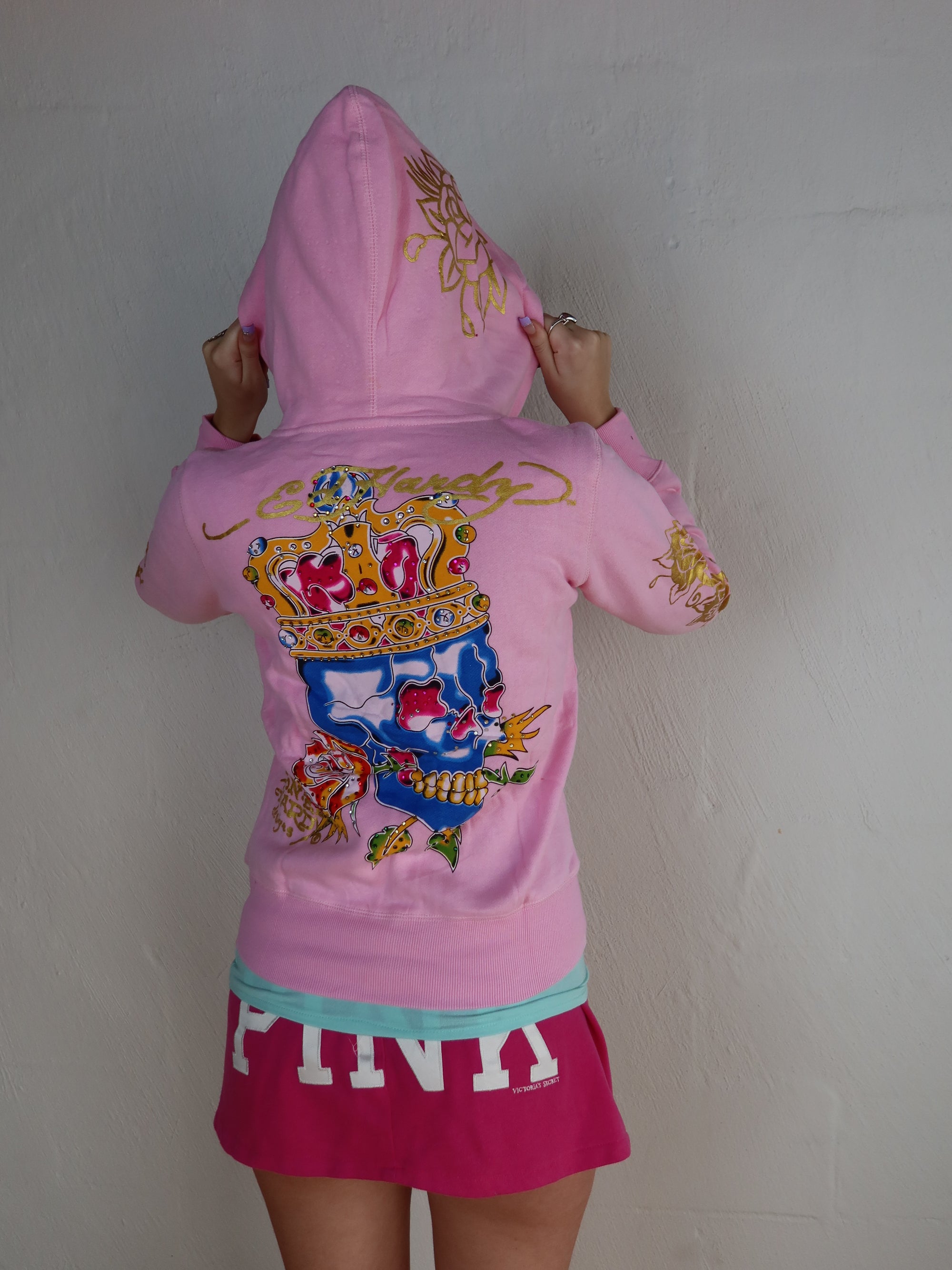 Vtg Ed Hardy Hoodie S