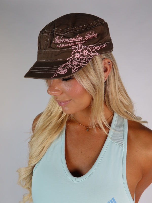 Brown Floral Festi Cap