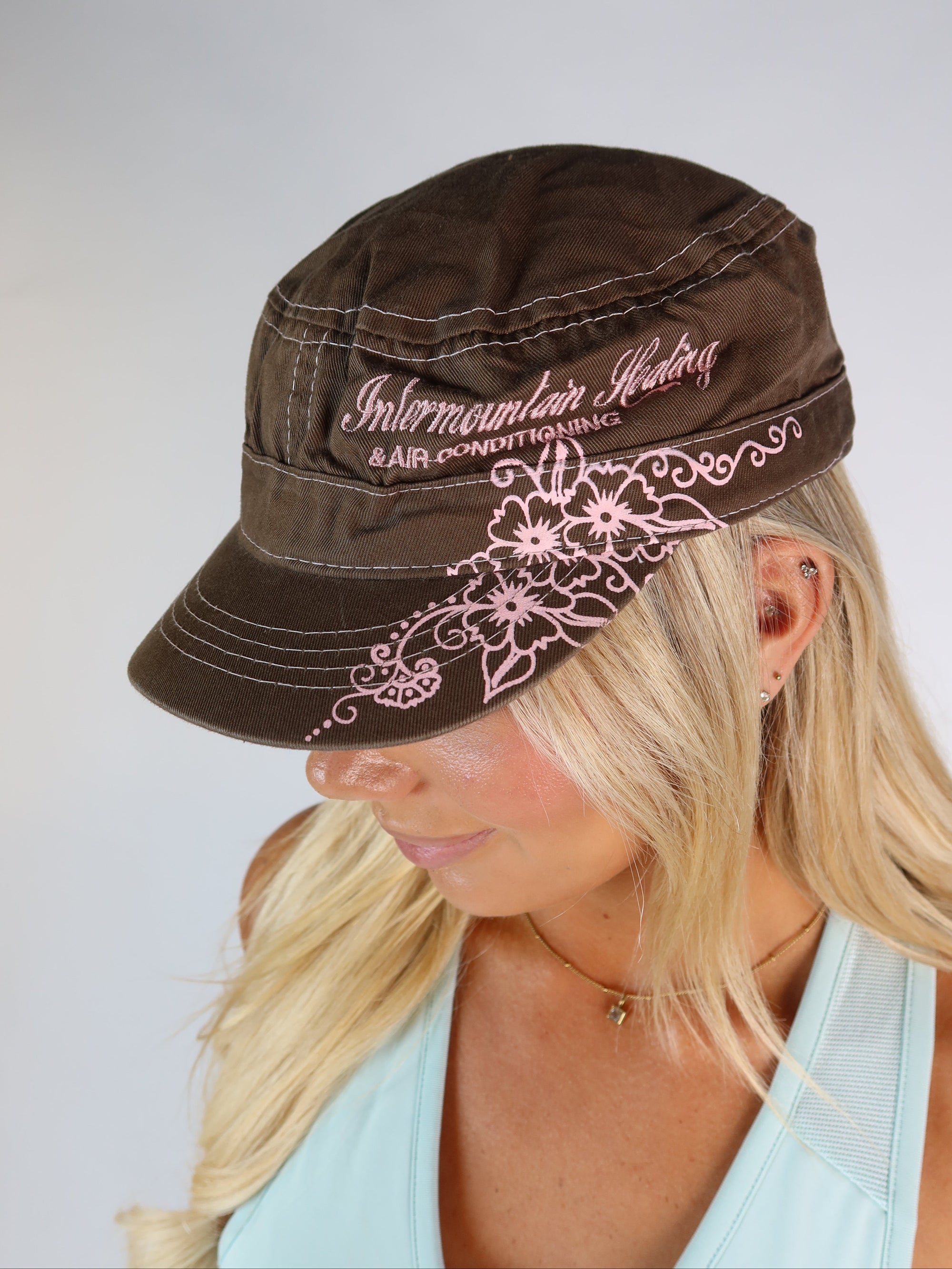 Brown Floral Festi Cap