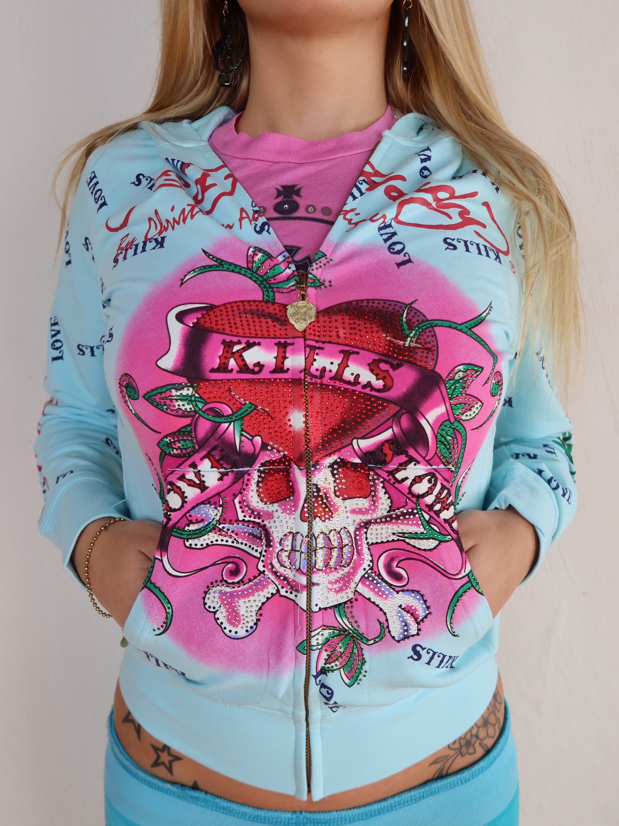 Vtg Ed Hardy Hoodie S/M