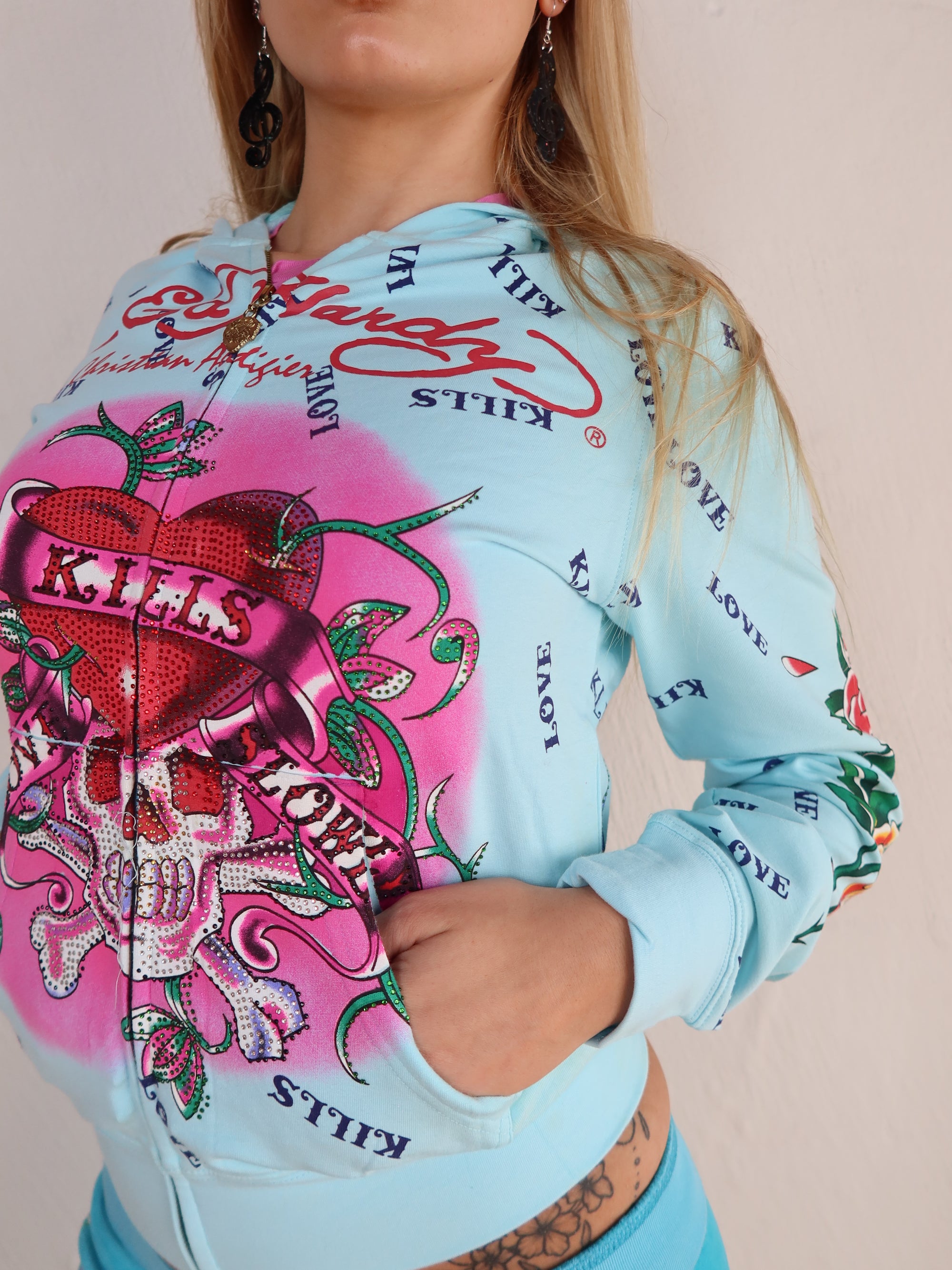 Vtg Ed Hardy Hoodie S/M