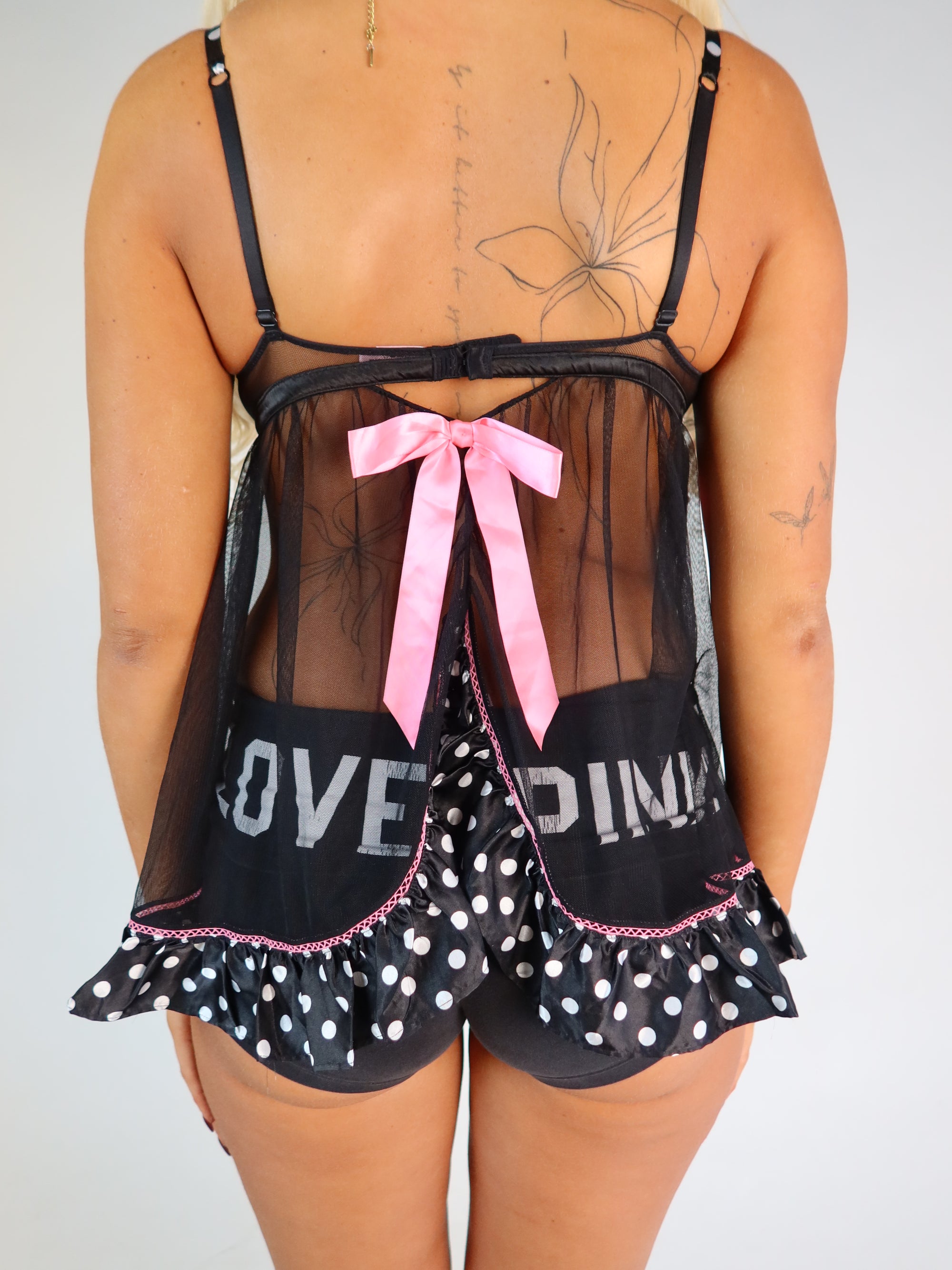 VS PINK 'Love Pink' Polka Dot Babydoll Set XS/S
