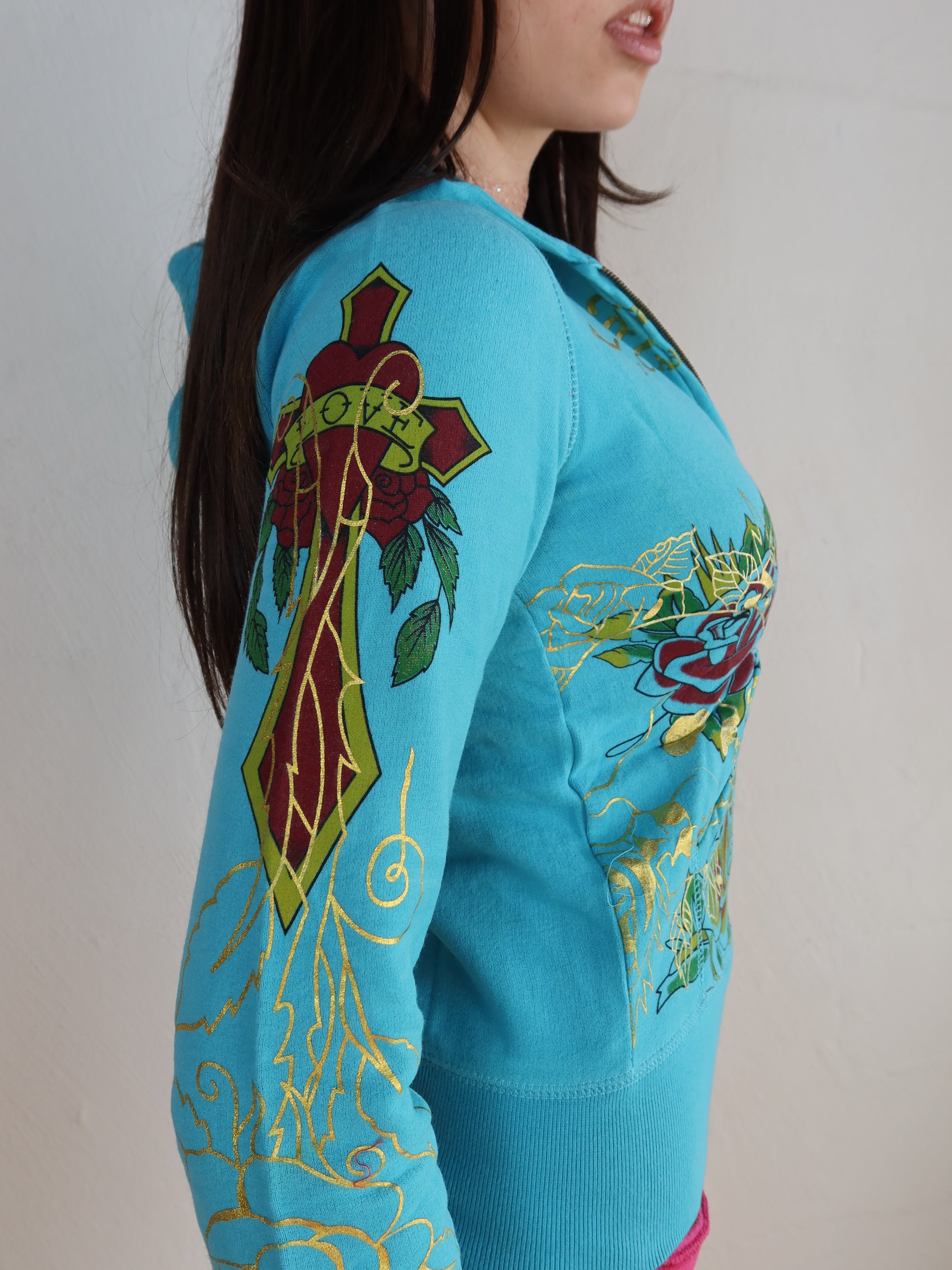 Vtg Ed Hardy Hoodie S
