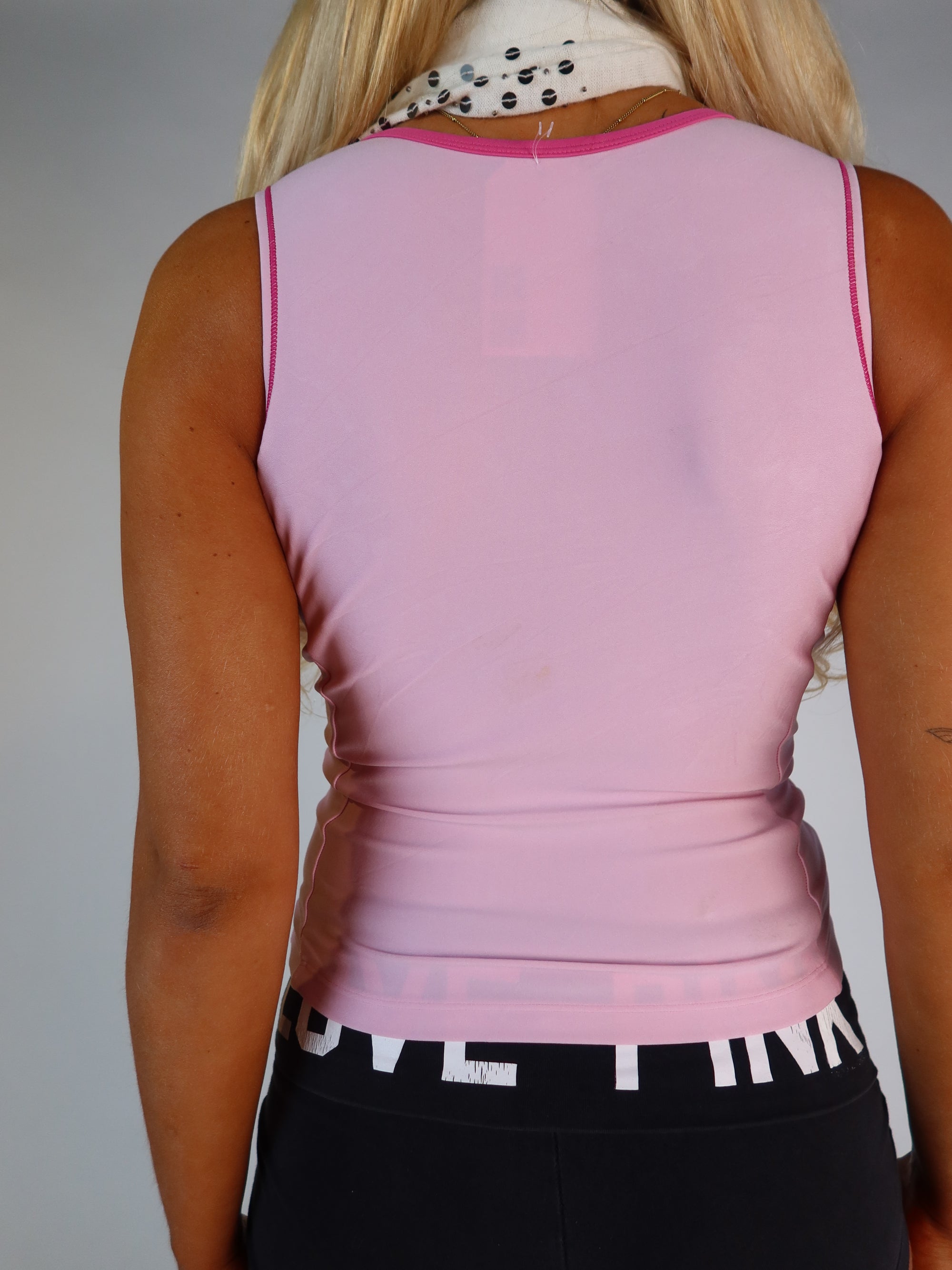 Y2K Pink Zip-Front Sport Tank M